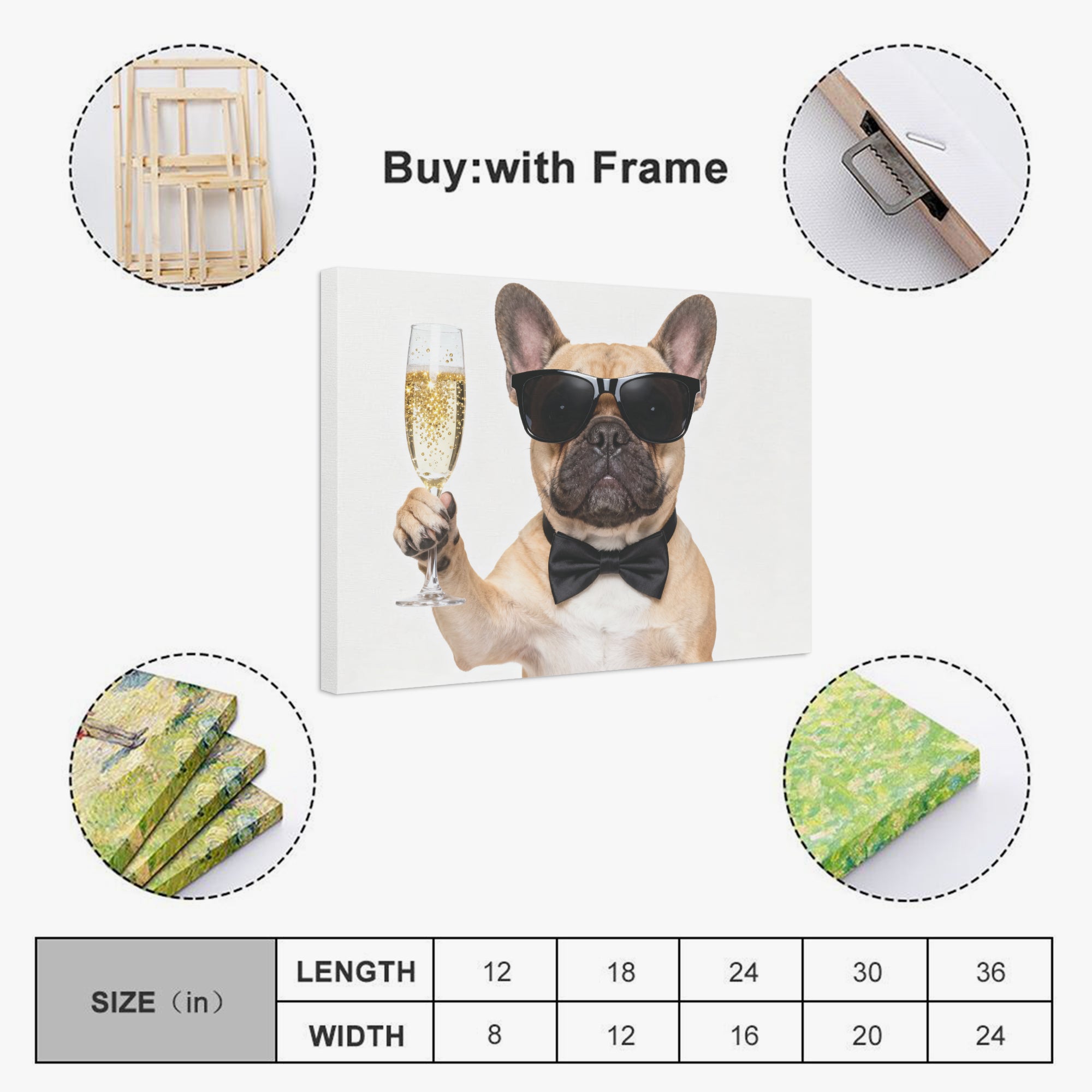 Frenchie Adorable Decorative Canvas for Frenchie Enthusiasts-fadou
