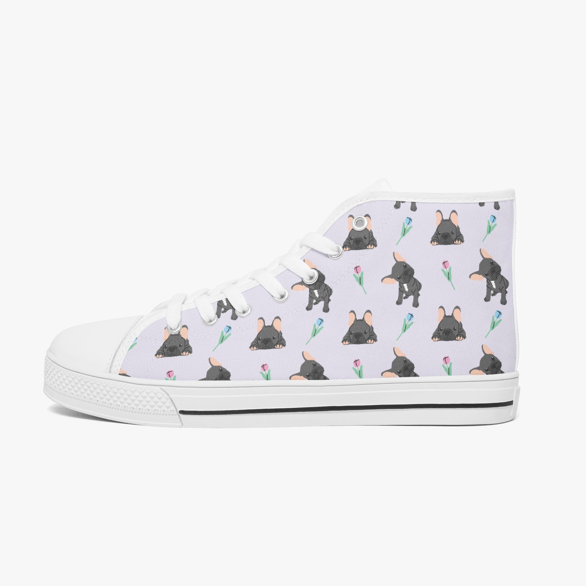 Charlotte Classic High-Top Shoes for Frenchie Enthusiasts-fadou