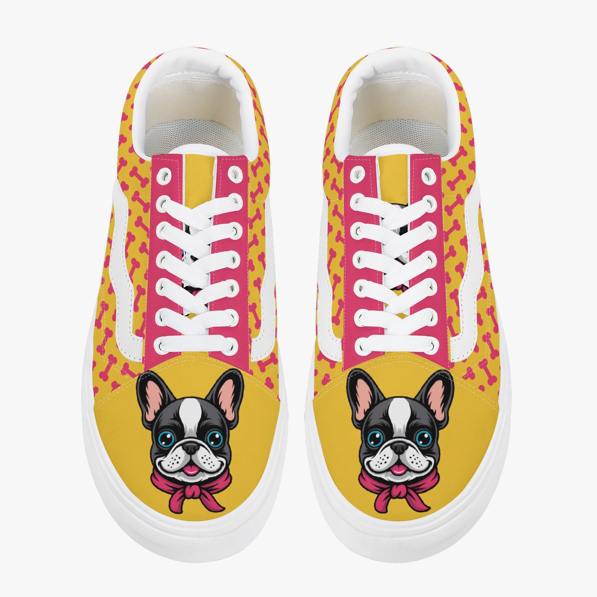 Low-Top Trendy Classic Sneakers for Frenchie Enthusiasts-fadou