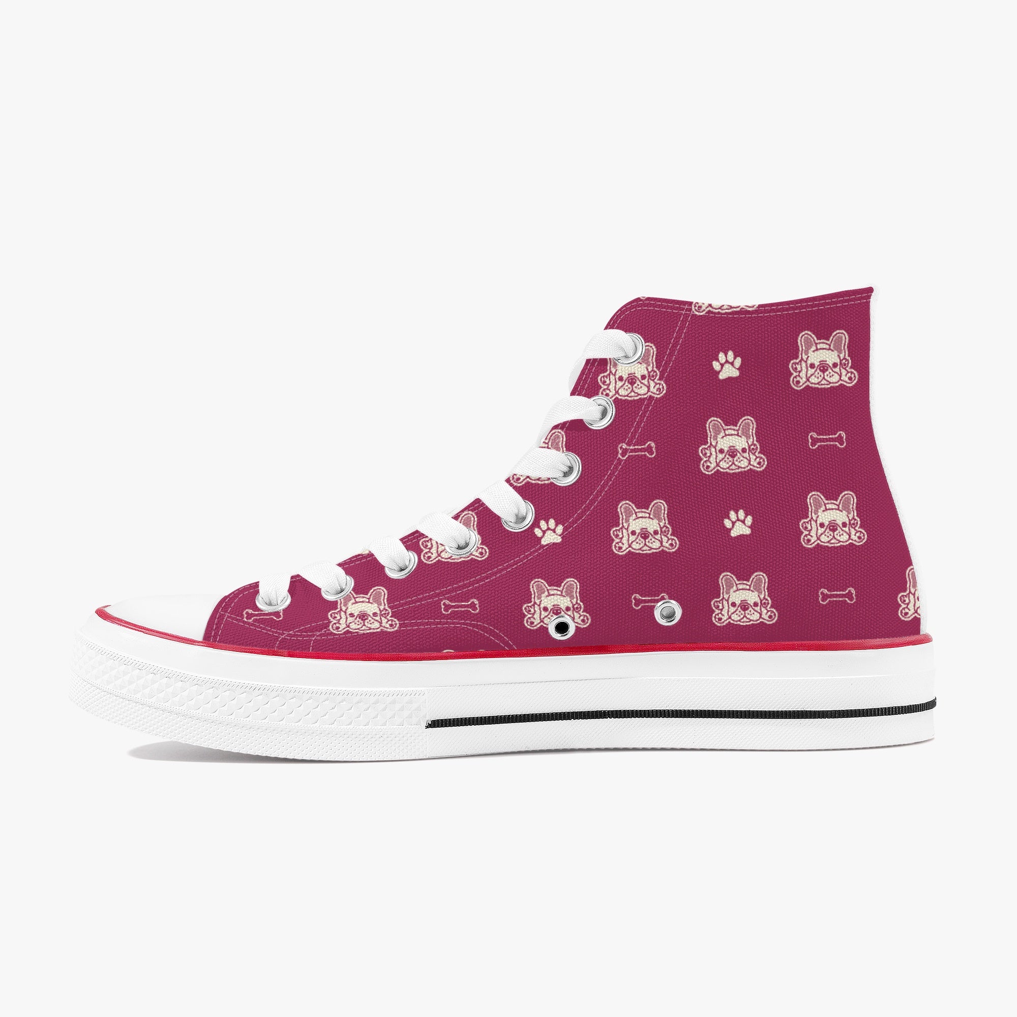 French Bulldog High-Top Casual Footwear for Bulldog Owners-fadou