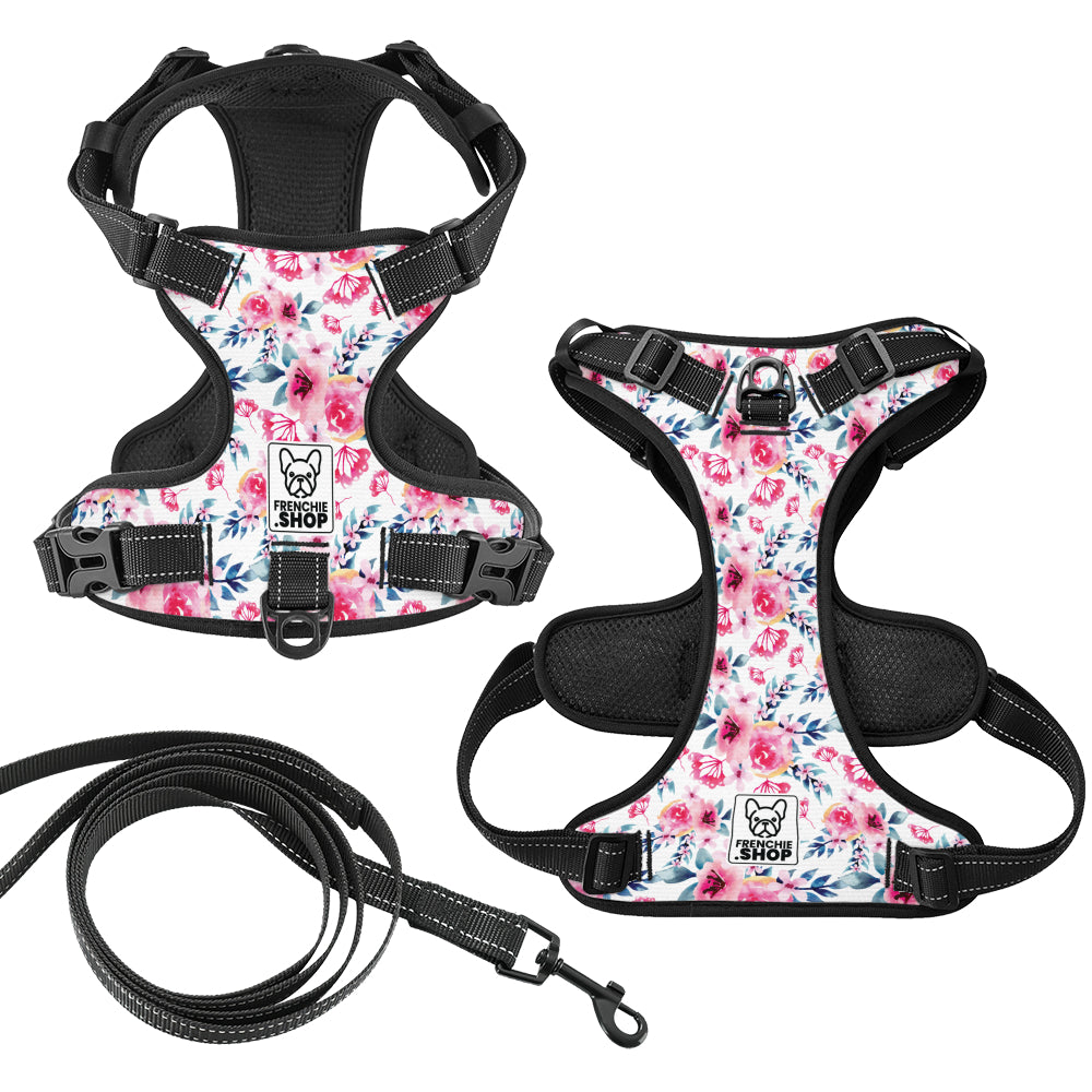 Zinnia French Bulldog Chest Harness for Flat-Face Breeds-fadou