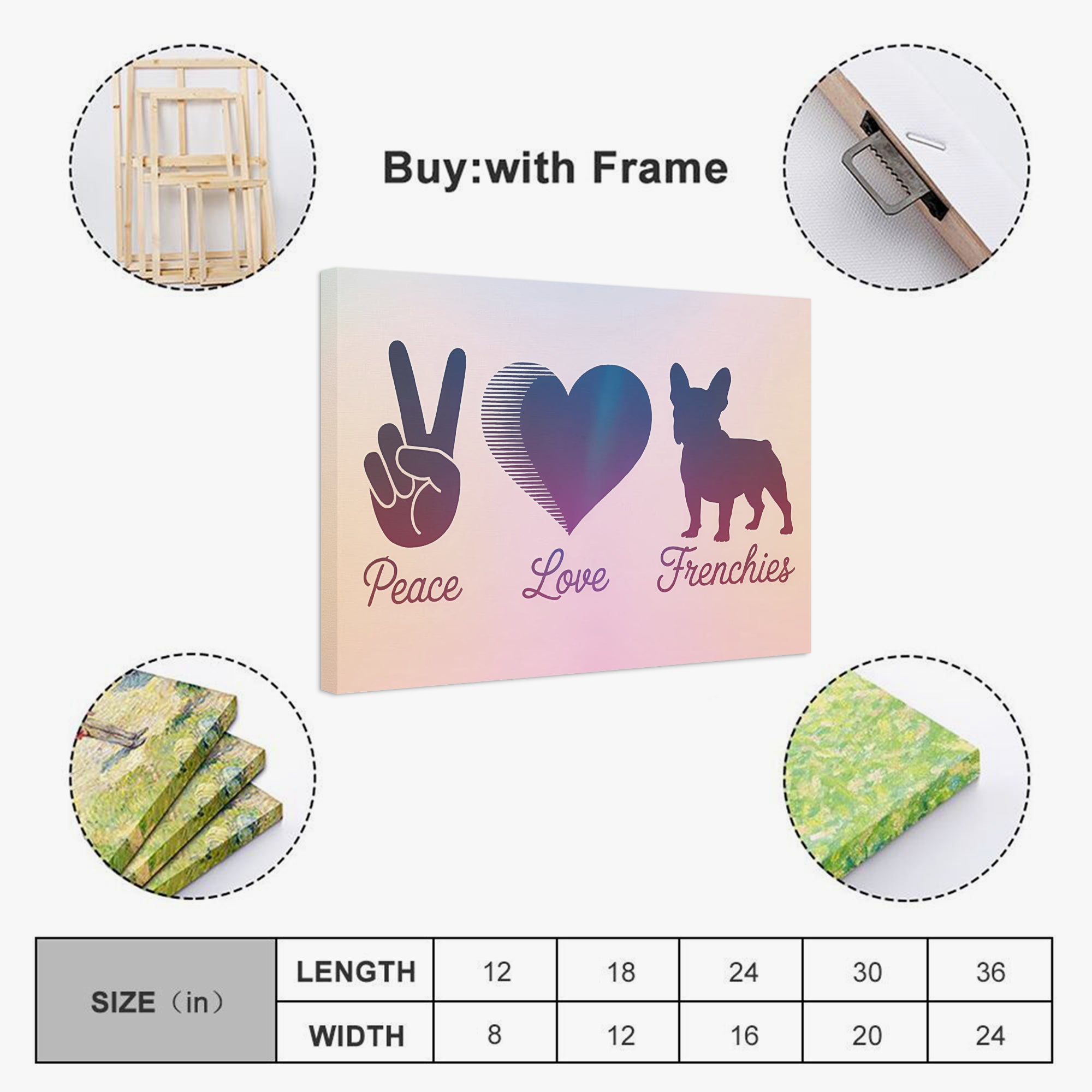 Myrtle Adorable Decorative Canvas for Frenchie Enthusiasts-fadou