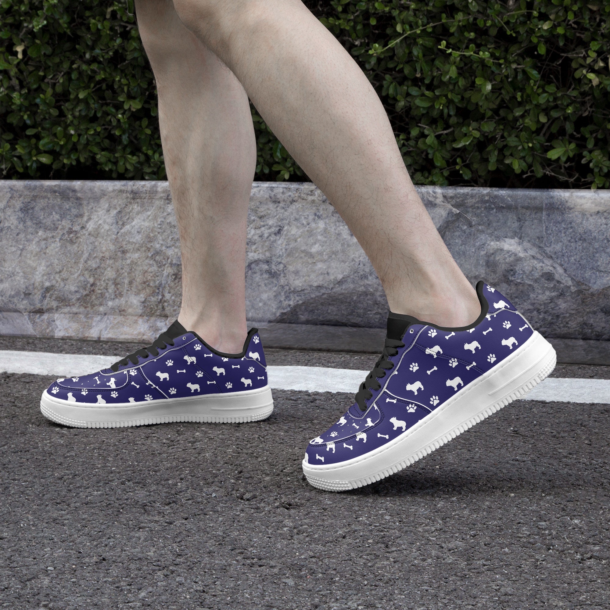 French Bulldog Leather Classic Sneakers for Dog Moms & Dads-fadou