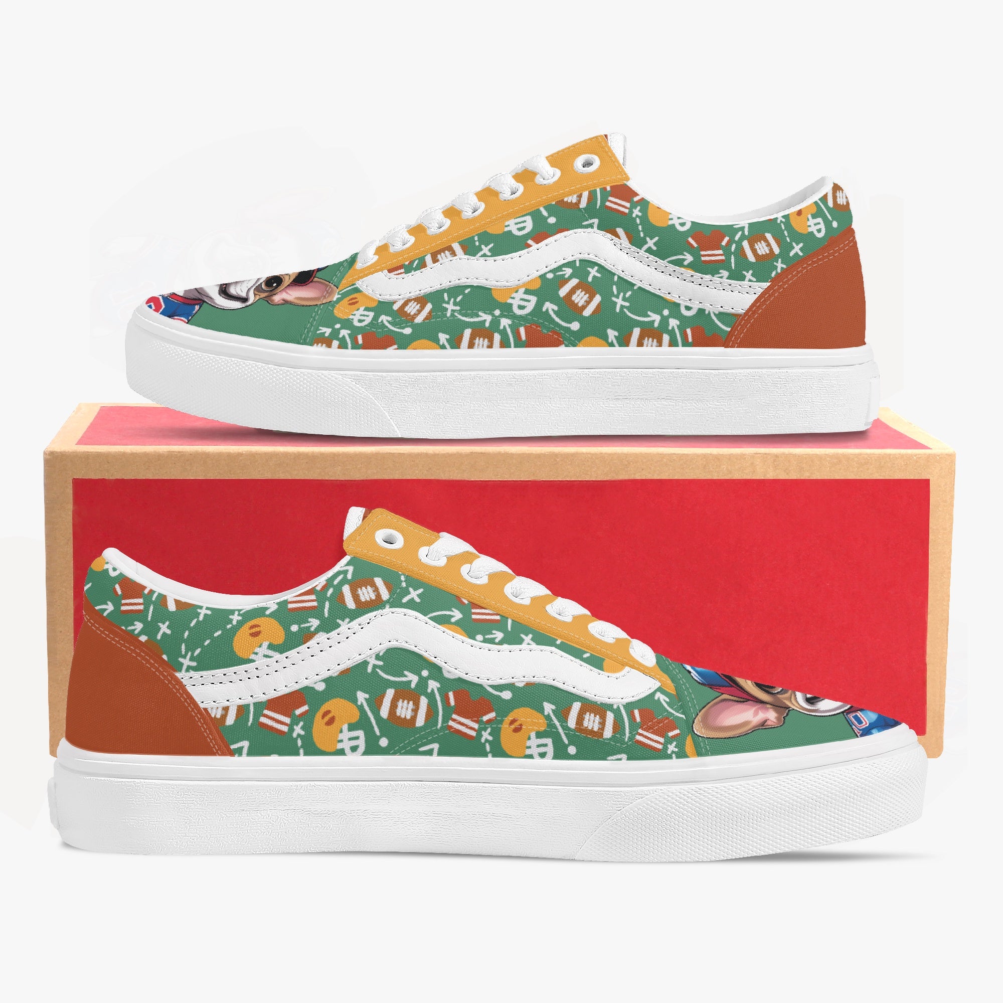 French Bulldog Trendy Canvas Sneakers for Frenchie Fans-fadou