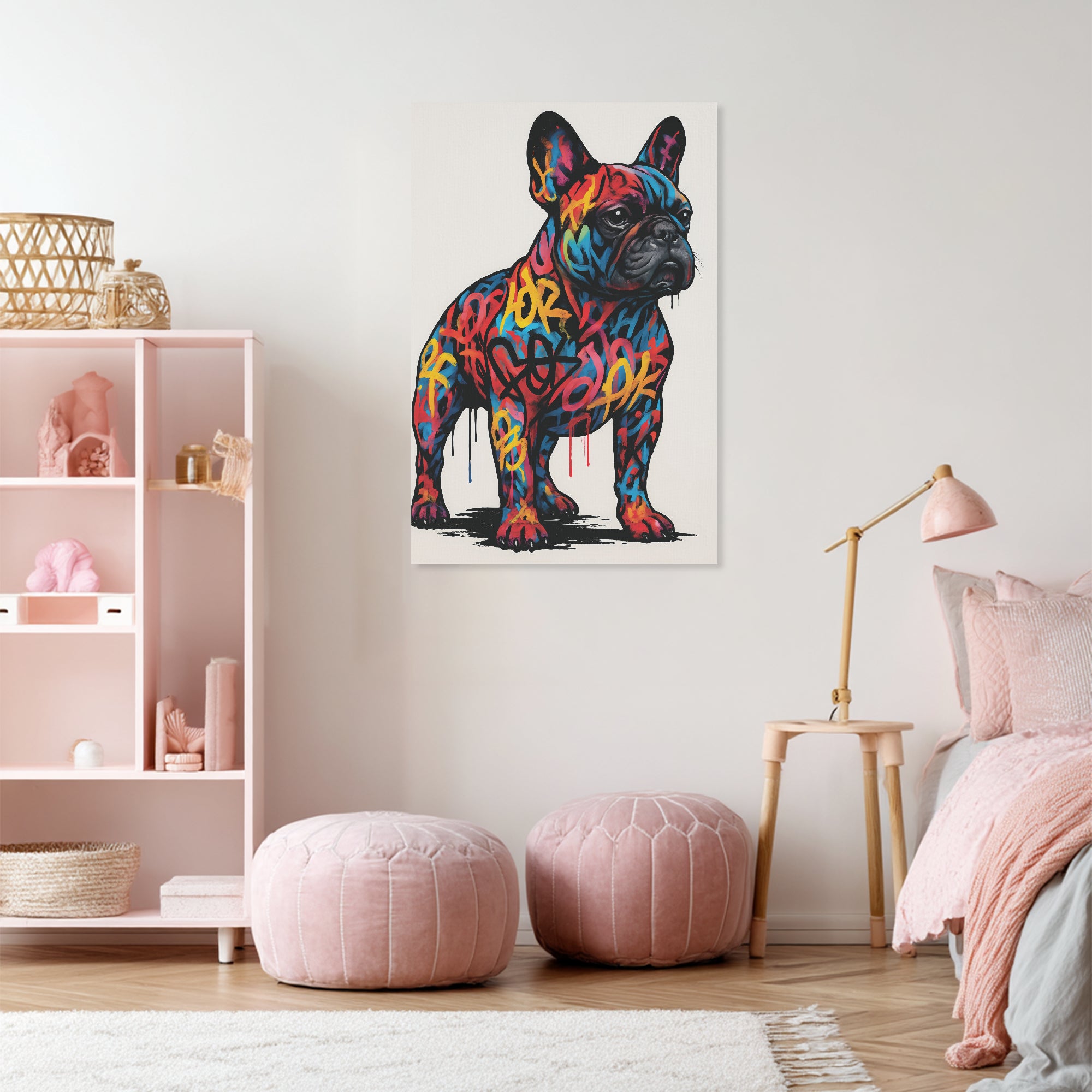 Bandit - Vertical Canvas Painting for Frenchie Enthusiasts-fadou