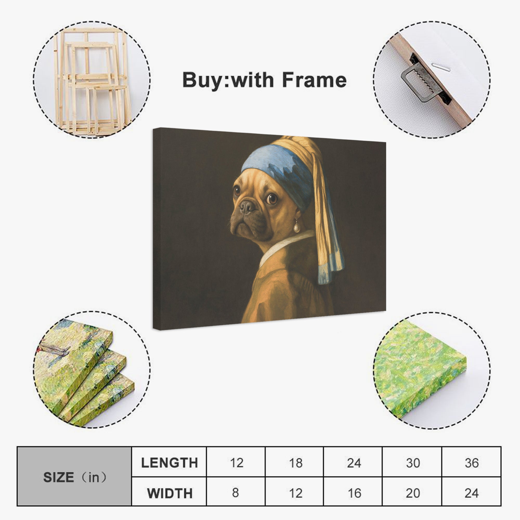 French Bulldog Adorable Decorative Canvas for Everyday Wear-fadou