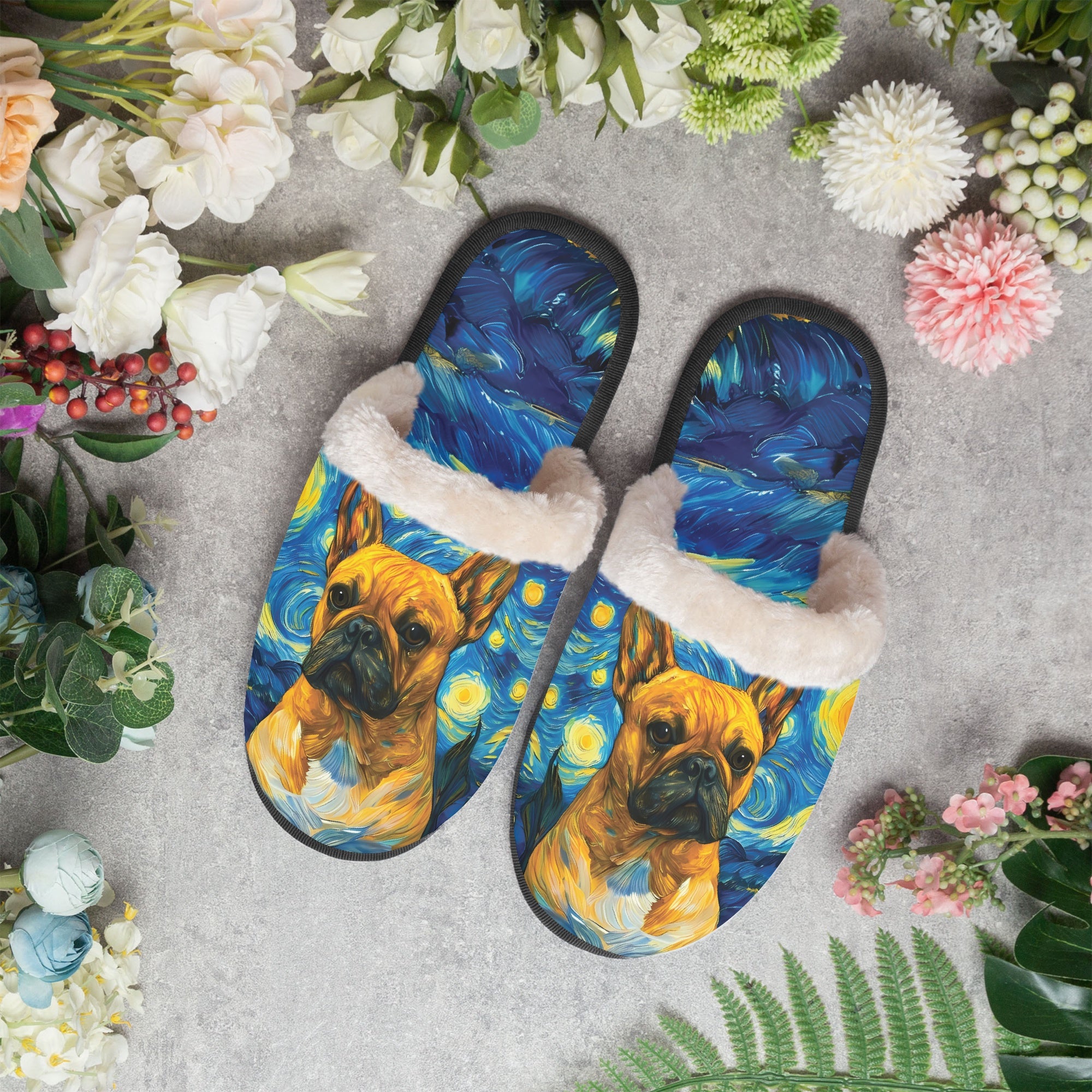 Simone French Bulldog Cozy Slippers for Dog Moms & Dads-fadou