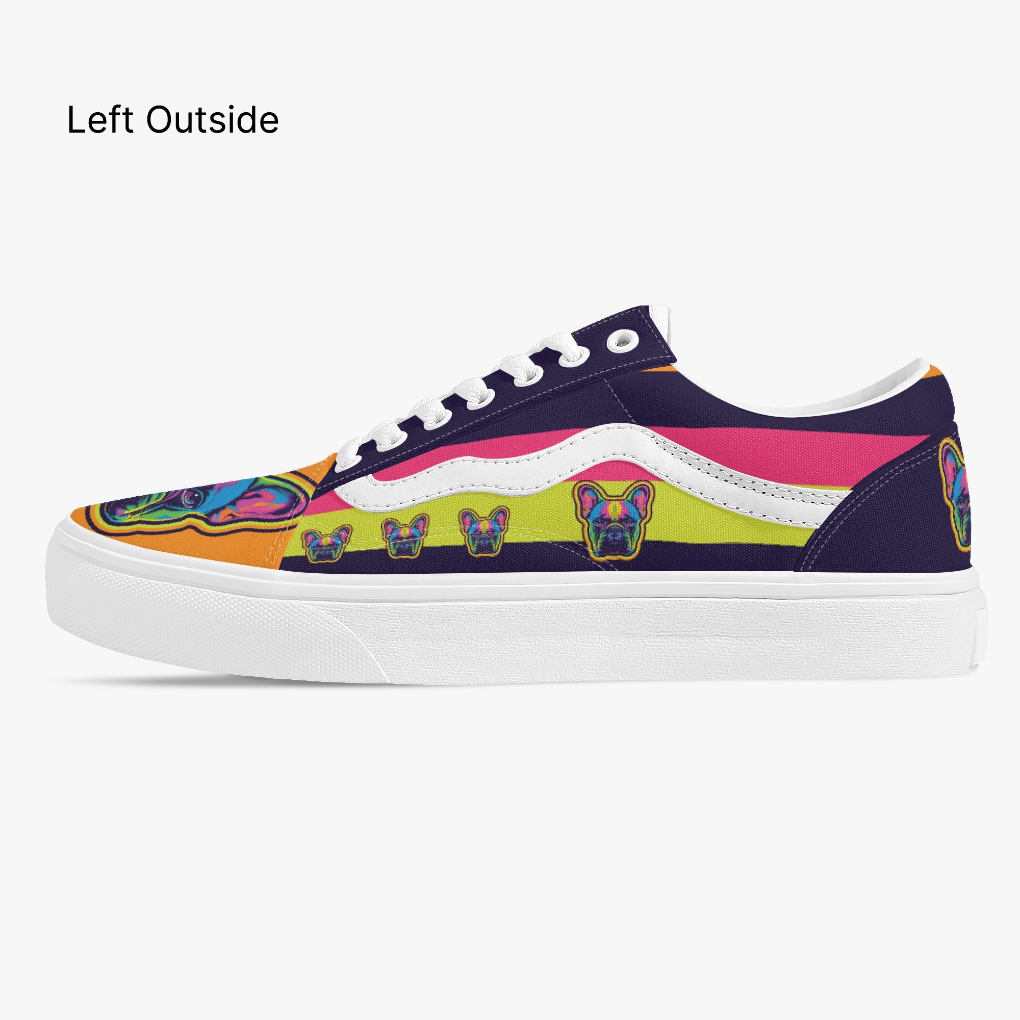 French Bulldog Trendy Canvas Sneakers for Bulldog Owners-fadou