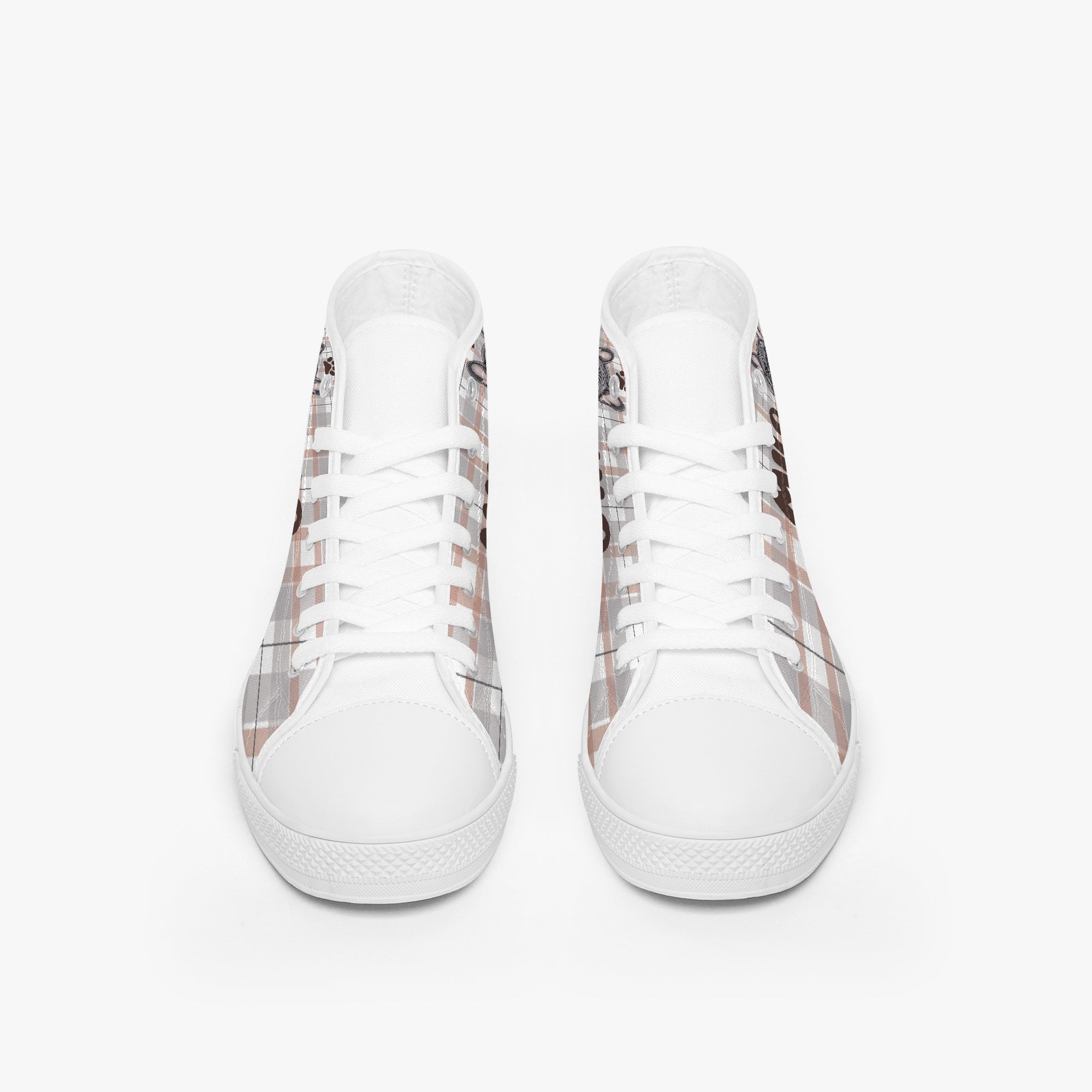 Frenchie Personalized Canvas Sneakers for Frenchie Enthusiasts-fadou