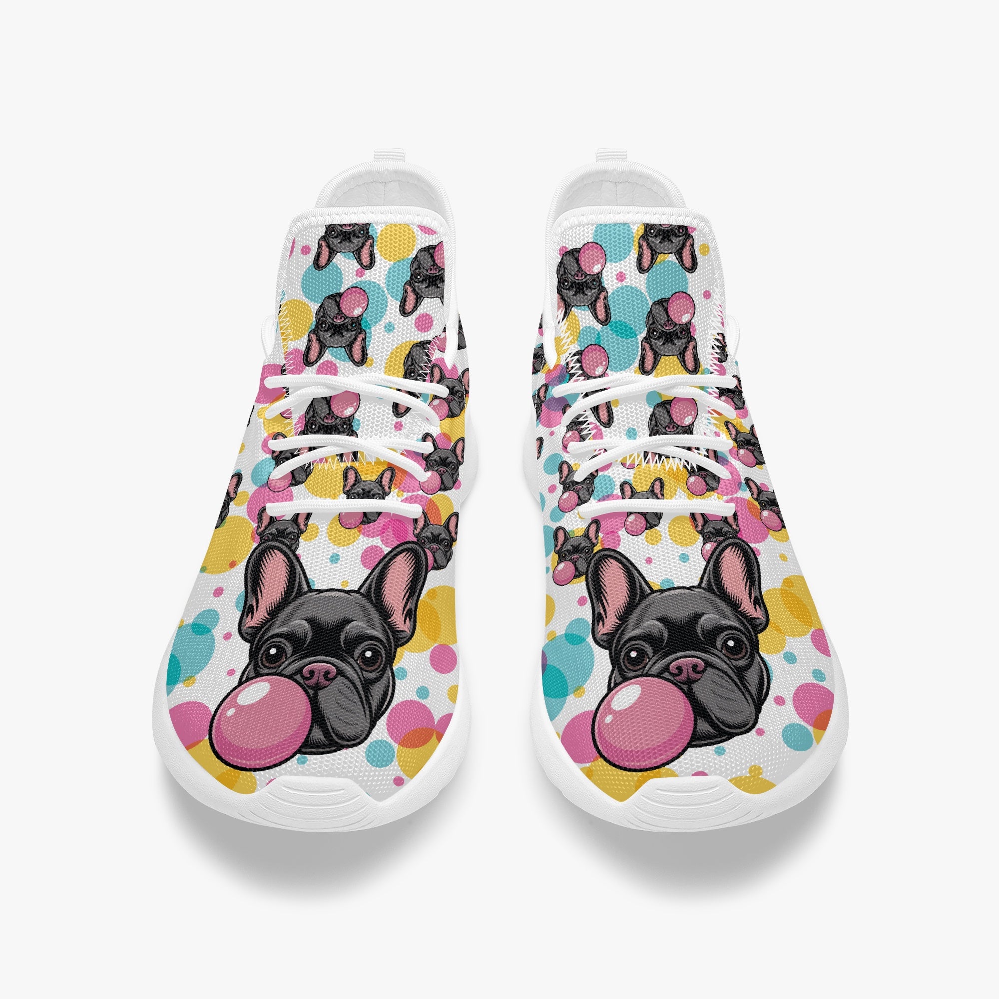 French Bulldog Denim Classic Sneakers for Frenchie Fans-fadou