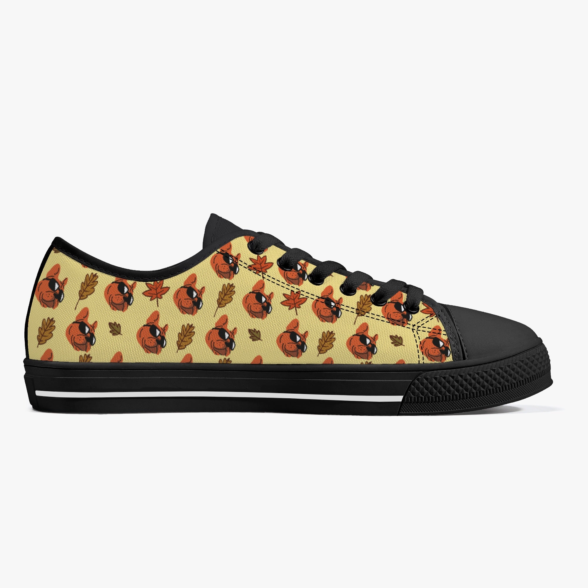 Low-Top Classic Casual Footwear for Frenchie Enthusiasts-fadou