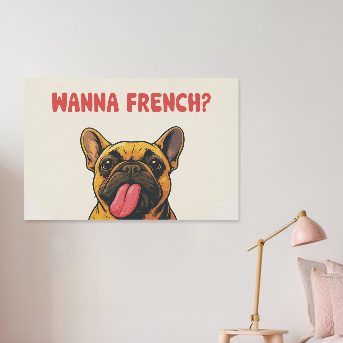 Frenchie Adorable Canvas Wall Art for Frenchie Enthusiasts-fadou