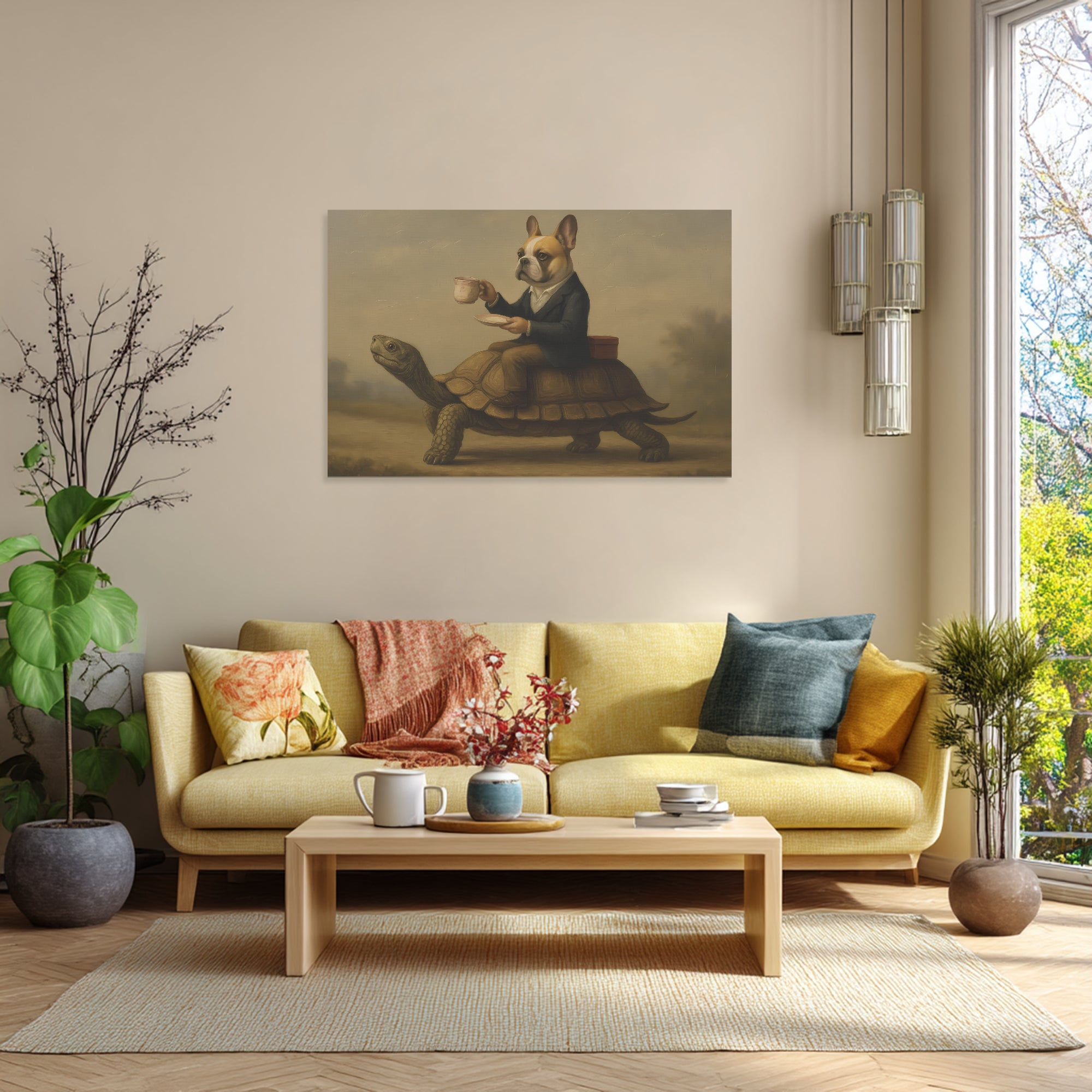 French Bulldog Adorable Canvas Wall Art for Dog Park Days-fadou