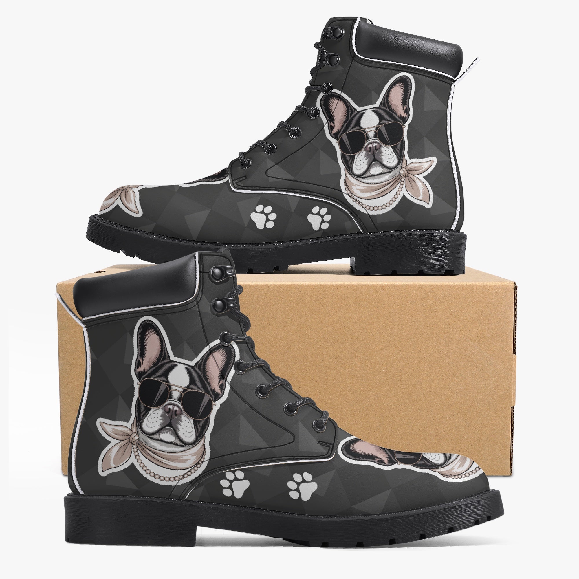 French Bulldog Leather Leather Boots for Dog Moms & Dads-fadou