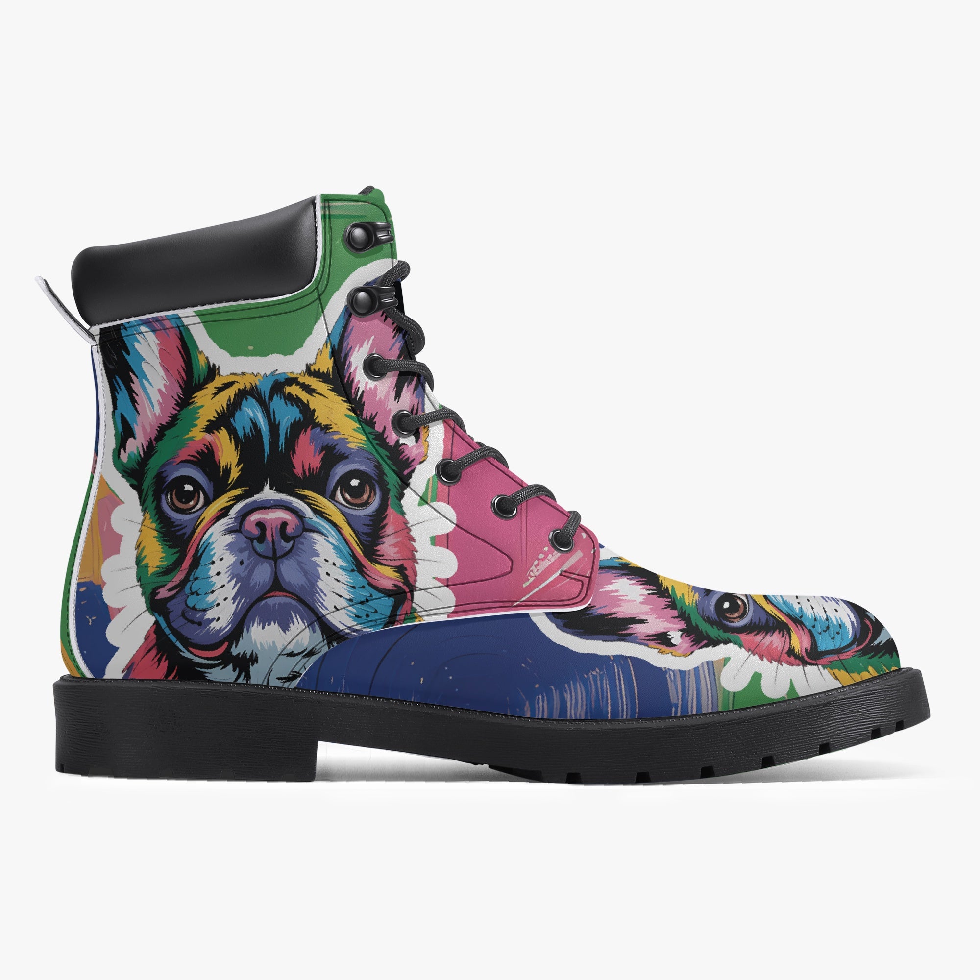 French Bulldog Leather Ankle Booties for Frenchie Enthusiasts-fadou