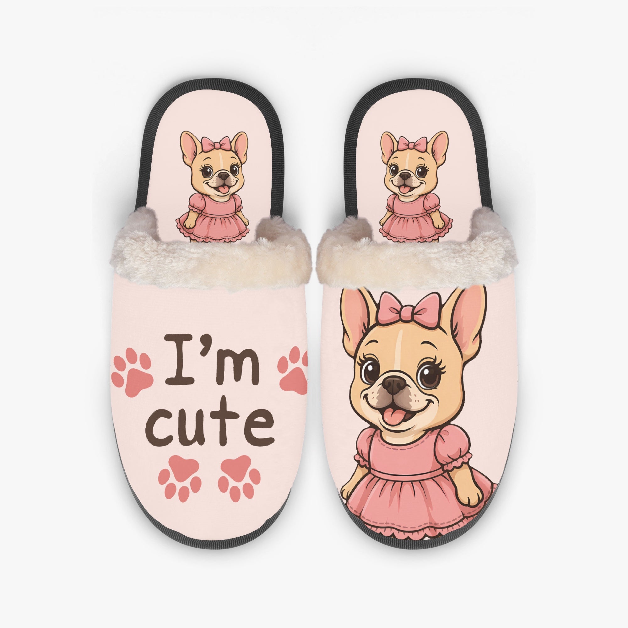 Doyle French Bulldog Cozy Slippers for Frenchie Enthusiasts-fadou