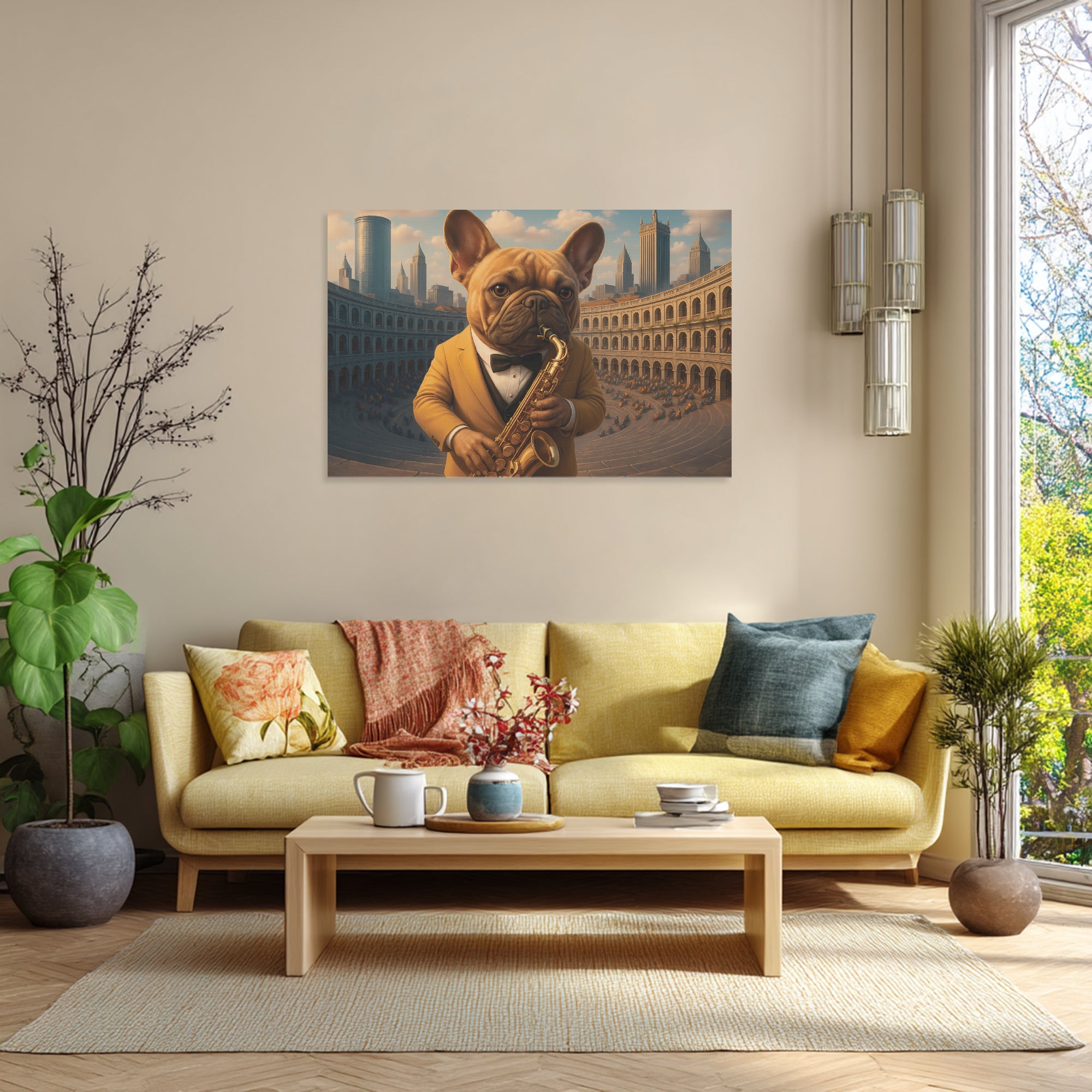 French Bulldog Adorable Canvas Wall Art for Frenchie Enthusiasts-fadou
