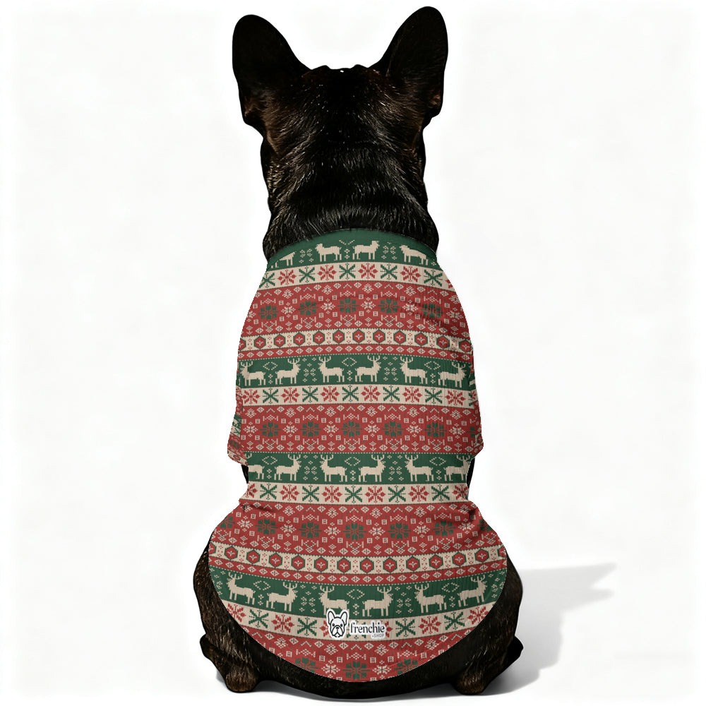 French Bulldog Christmas Knit Sweater for Outdoor Adventures-fadou