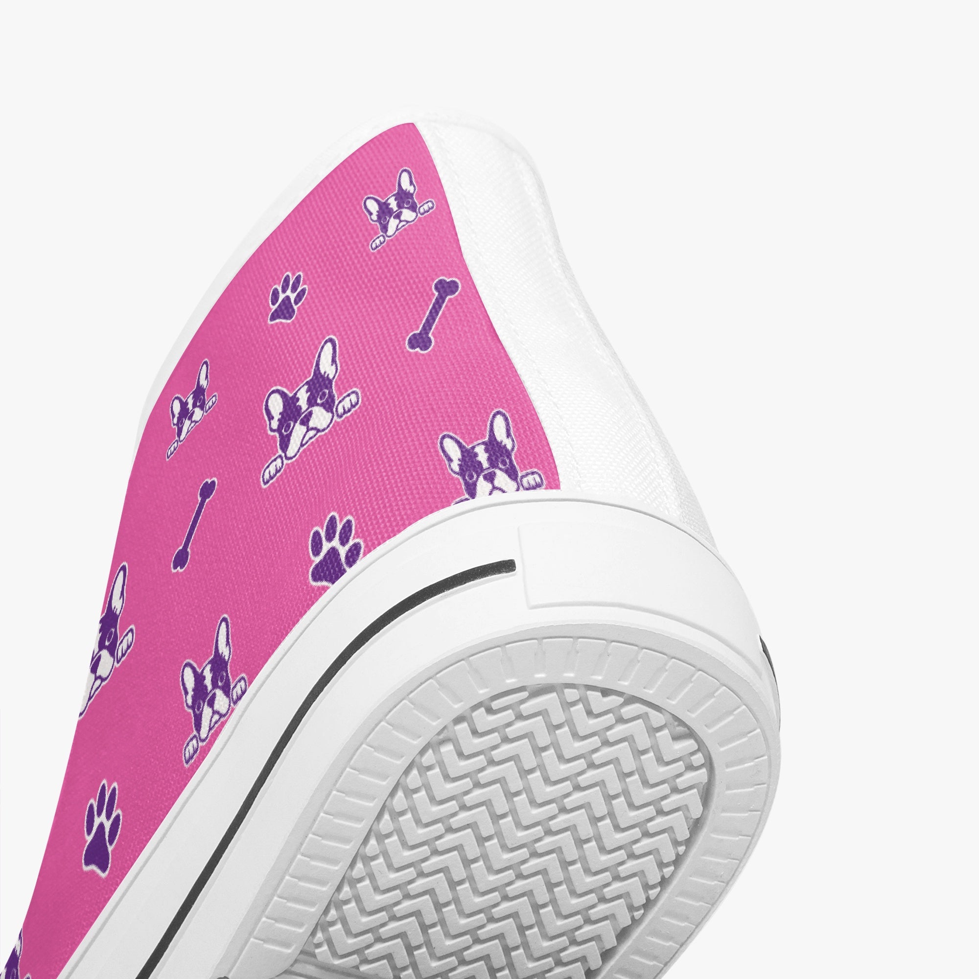 French Bulldog High-Top Classic Sneakers for Dog Park Days-fadou