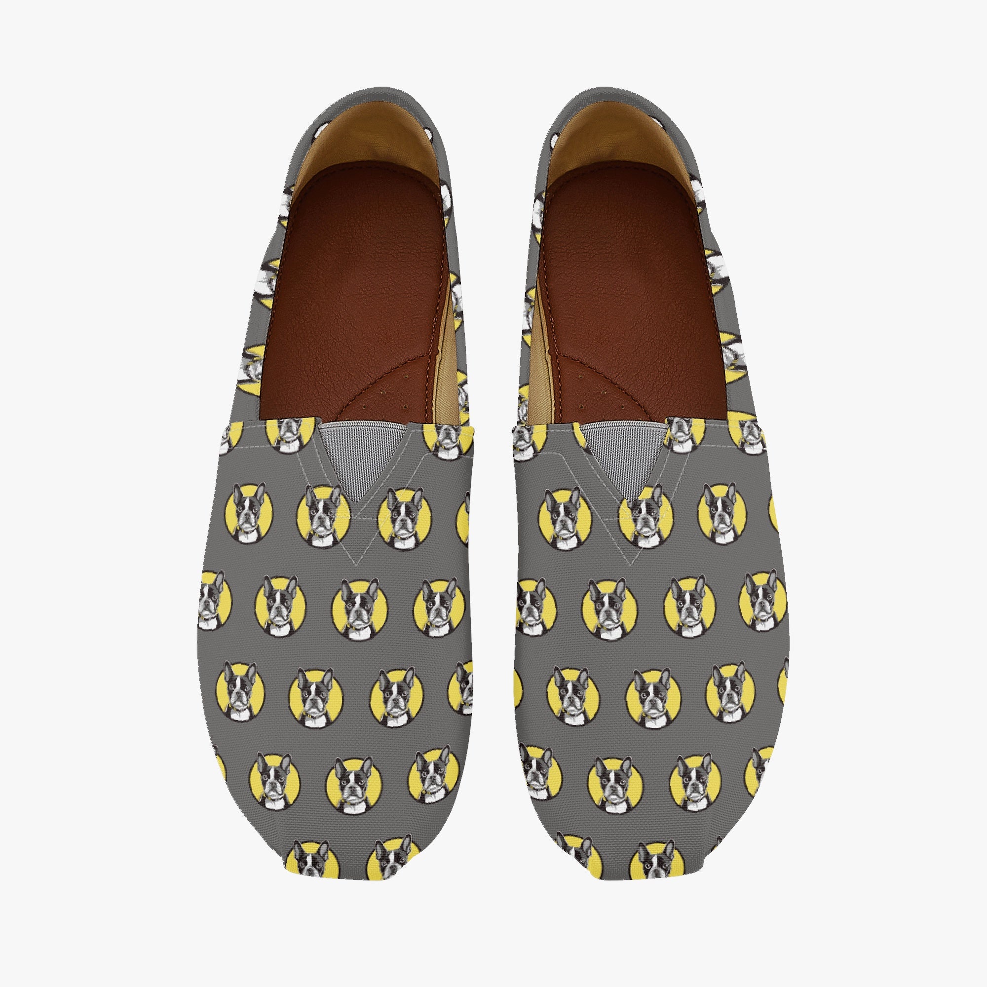 French Bulldog Casual Canvas Sneakers for Frenchie Fans-fadou