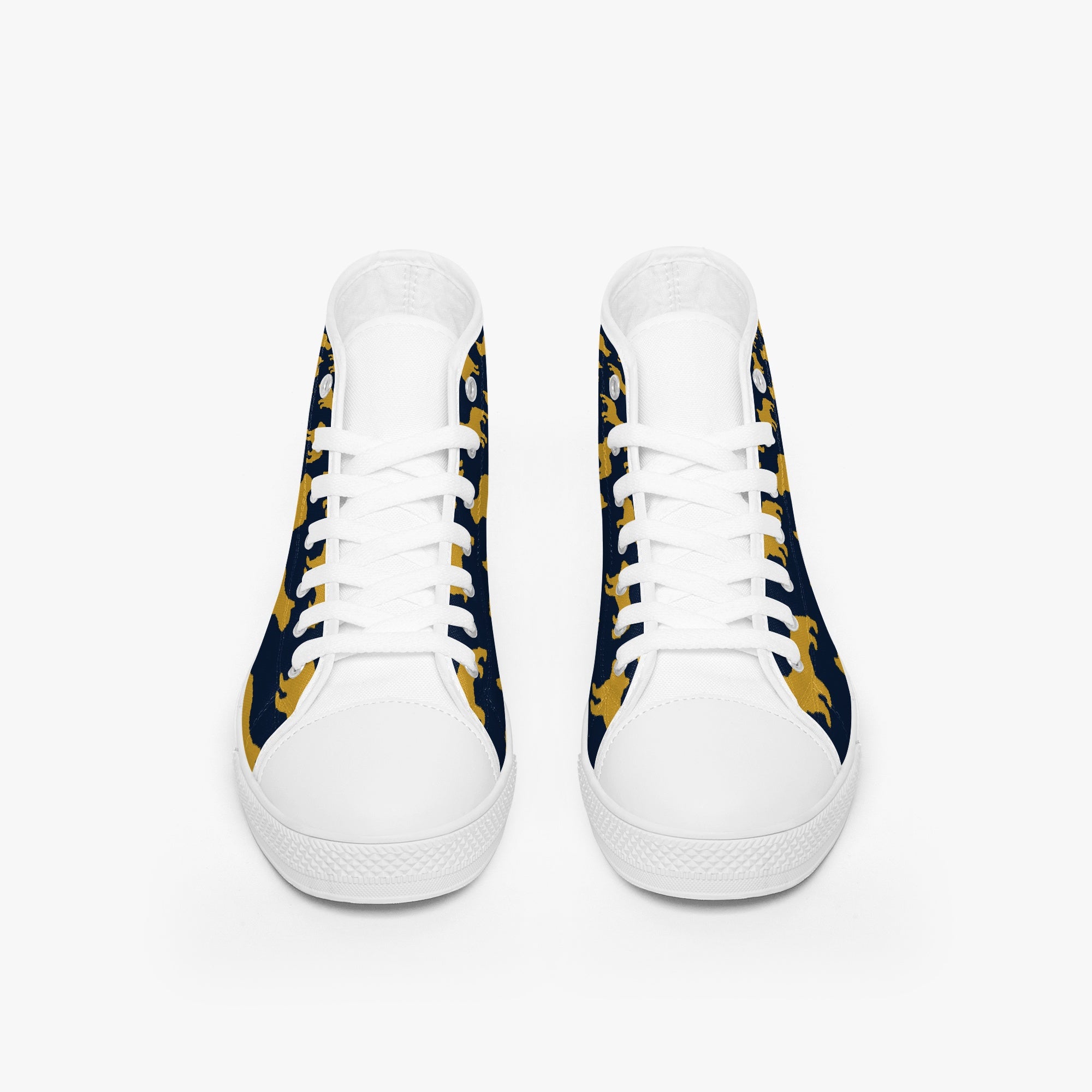 French Bulldog High-Top Canvas Sneakers for Pet Parents-fadou