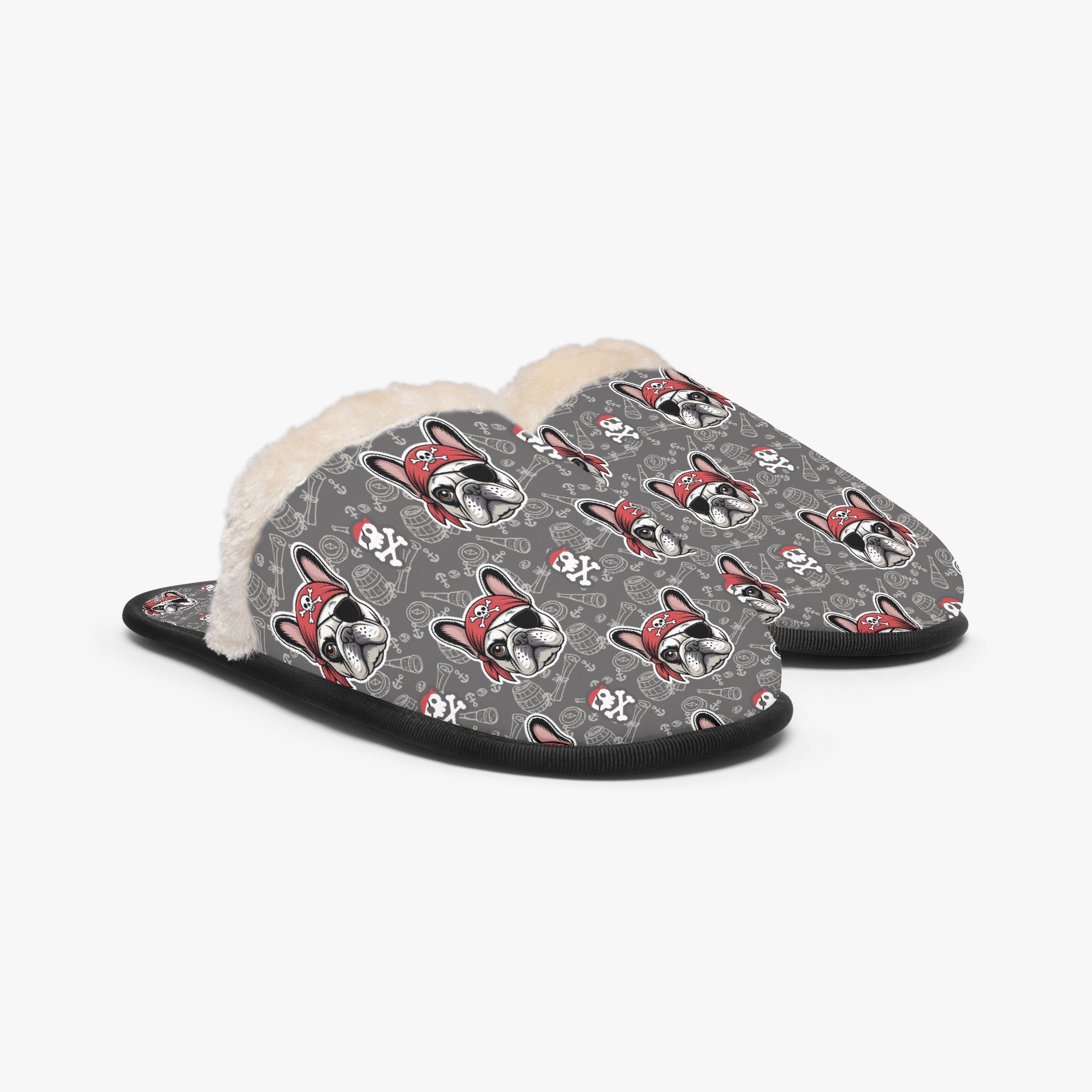 Pancake Frenchie Cozy Slippers for Frenchie Enthusiasts-fadou