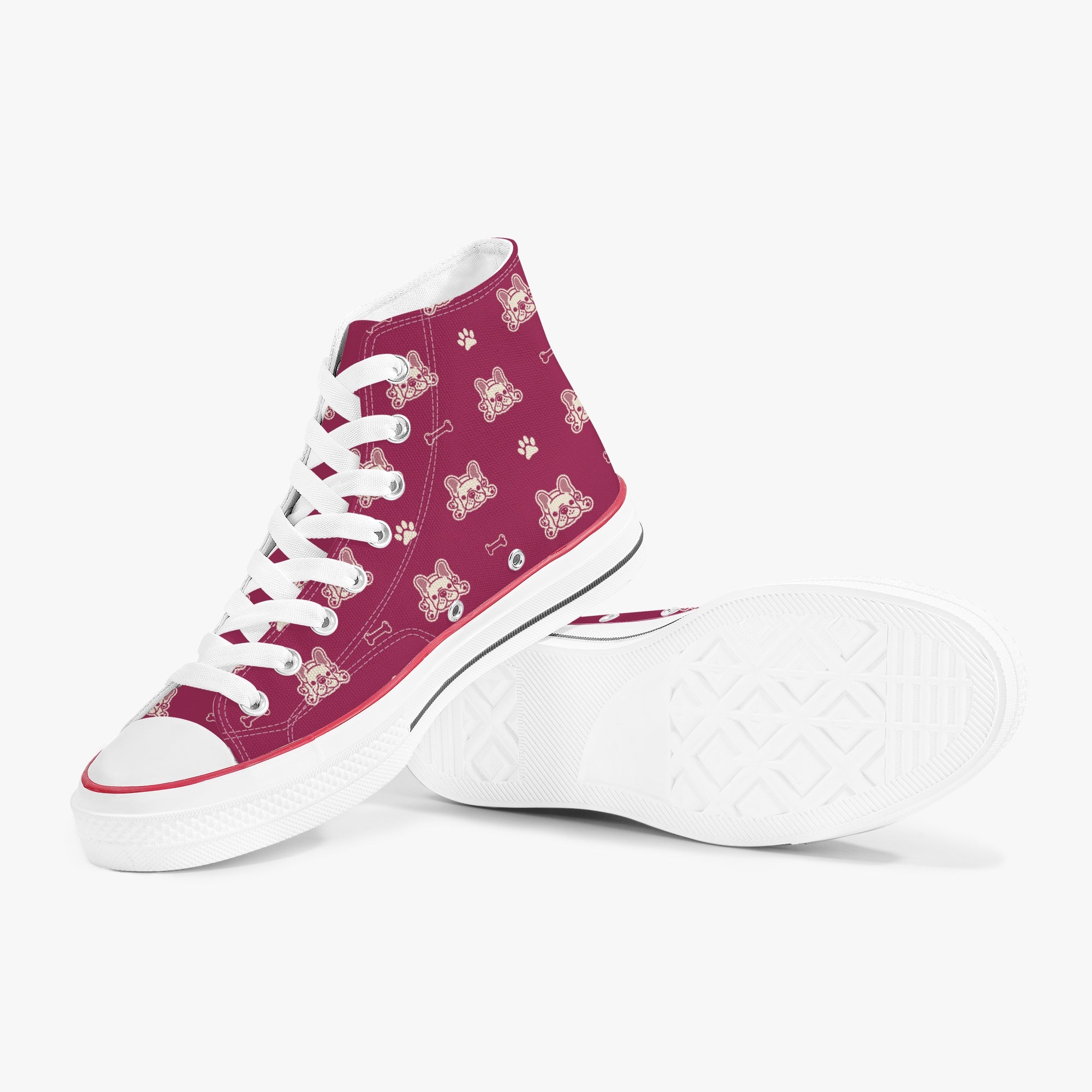 French Bulldog High-Top Casual Footwear for Bulldog Owners-fadou