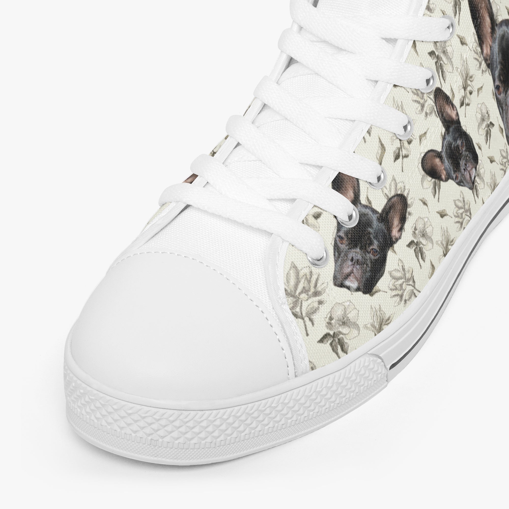 French Bulldog Personalized Canvas Sneakers for Pet Parents-fadou