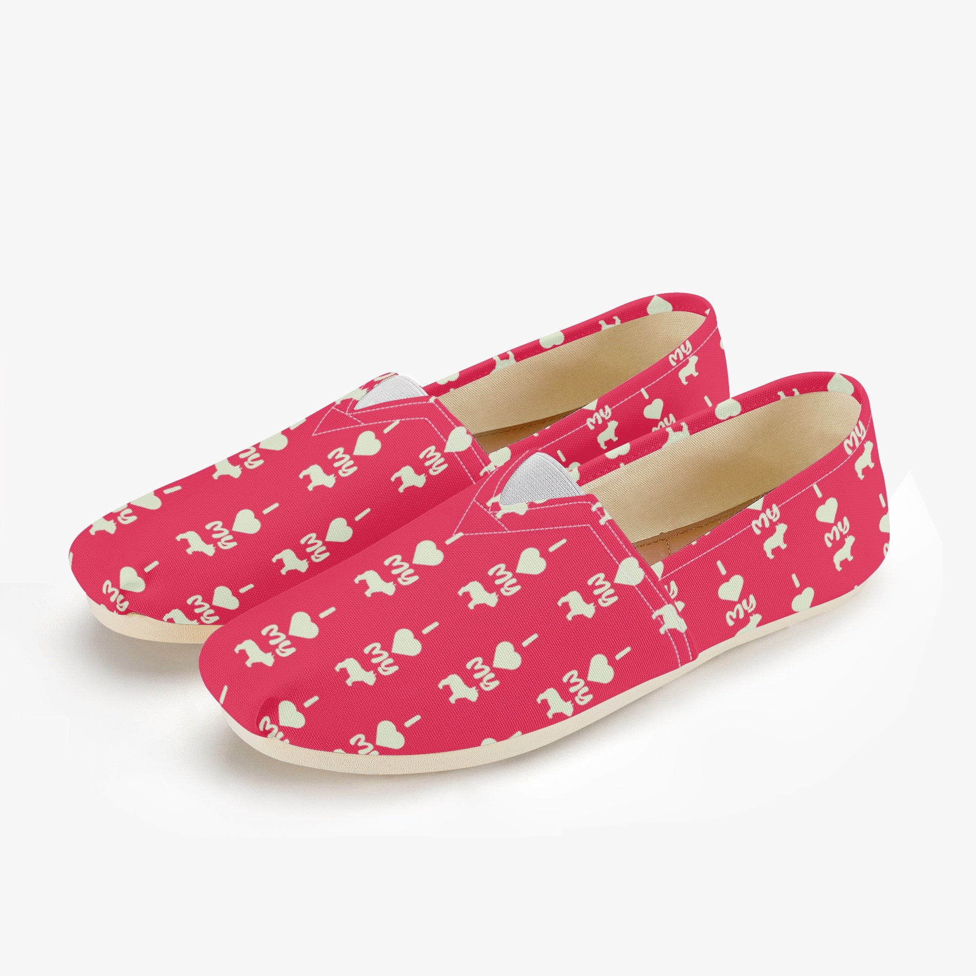 French Bulldog Casual Canvas Sneakers for Dog Park Days-fadou