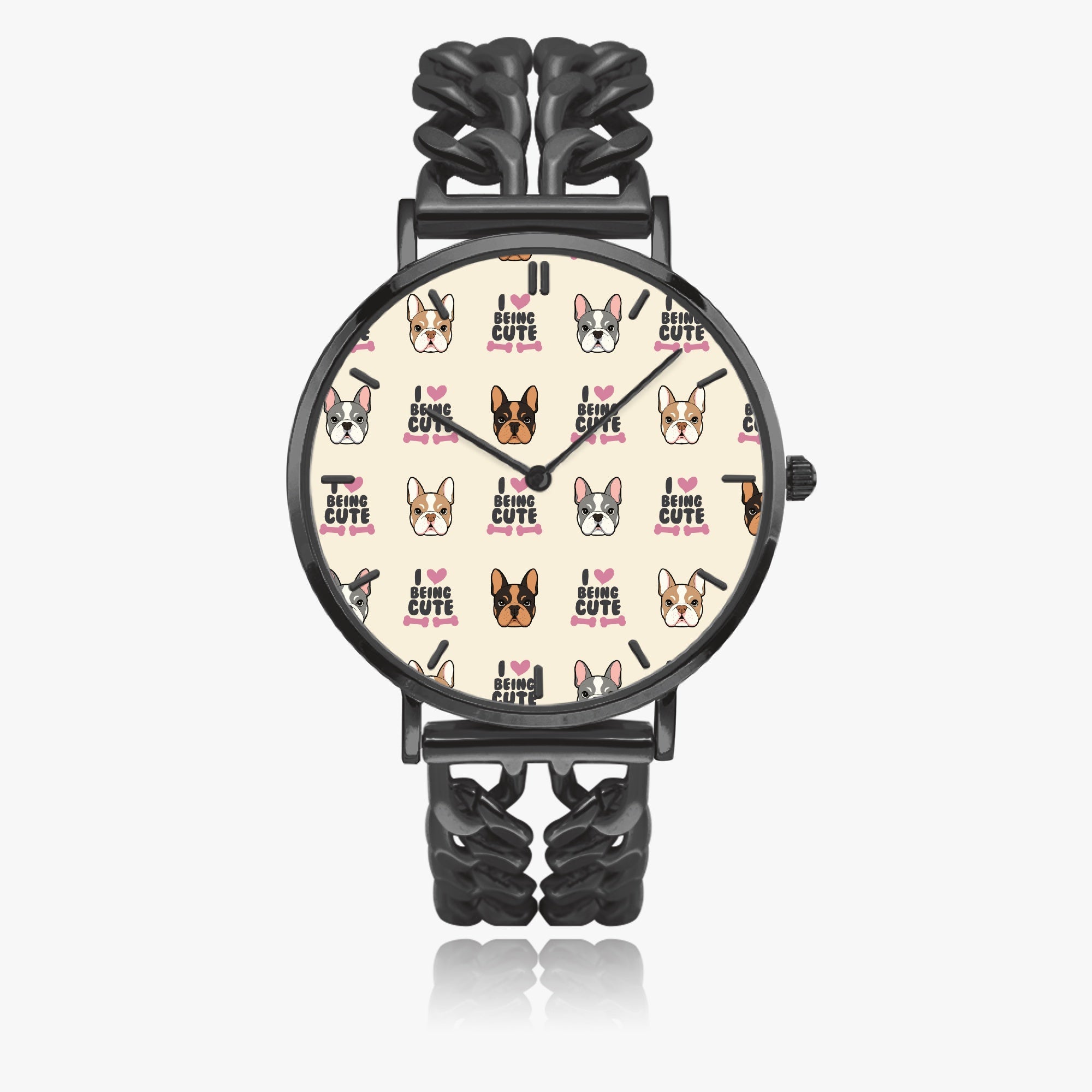 Patric French Bulldog Quartz Timepiece for Everyday Wear-fadou