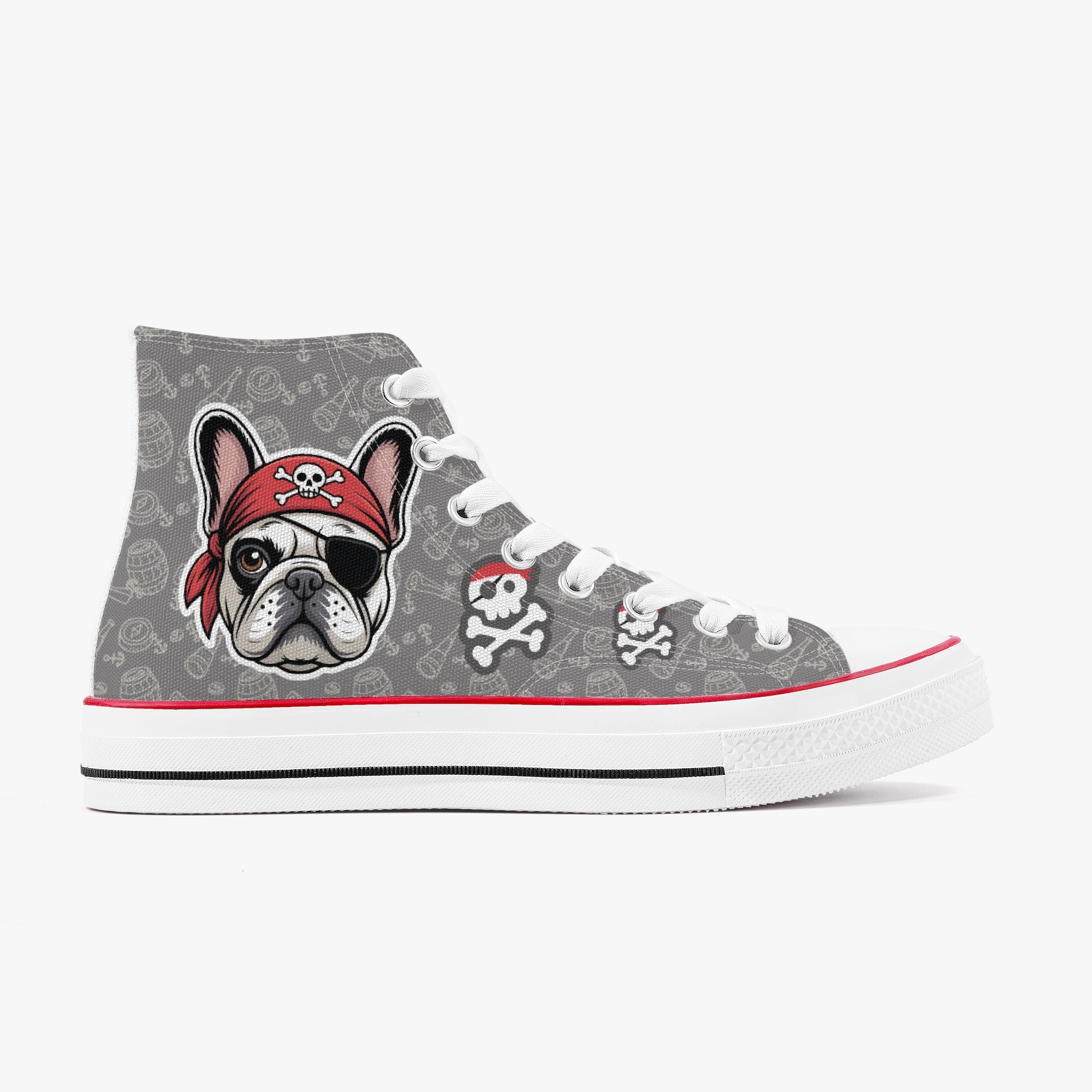 French Bulldog High-Top Casual Footwear for Dog Park Days-fadou