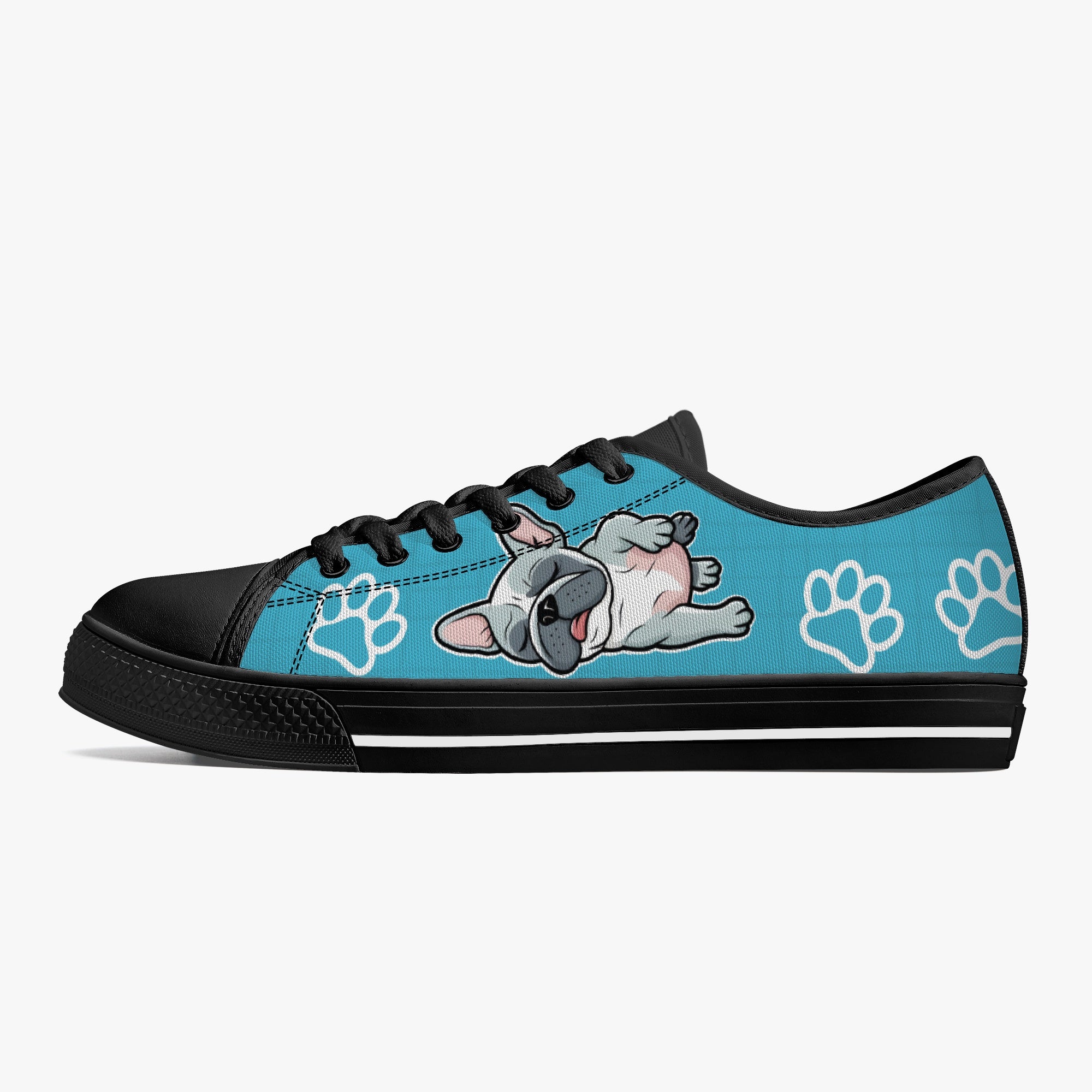 French Bulldog Classic High-Top Shoes for Dog Park Days-fadou