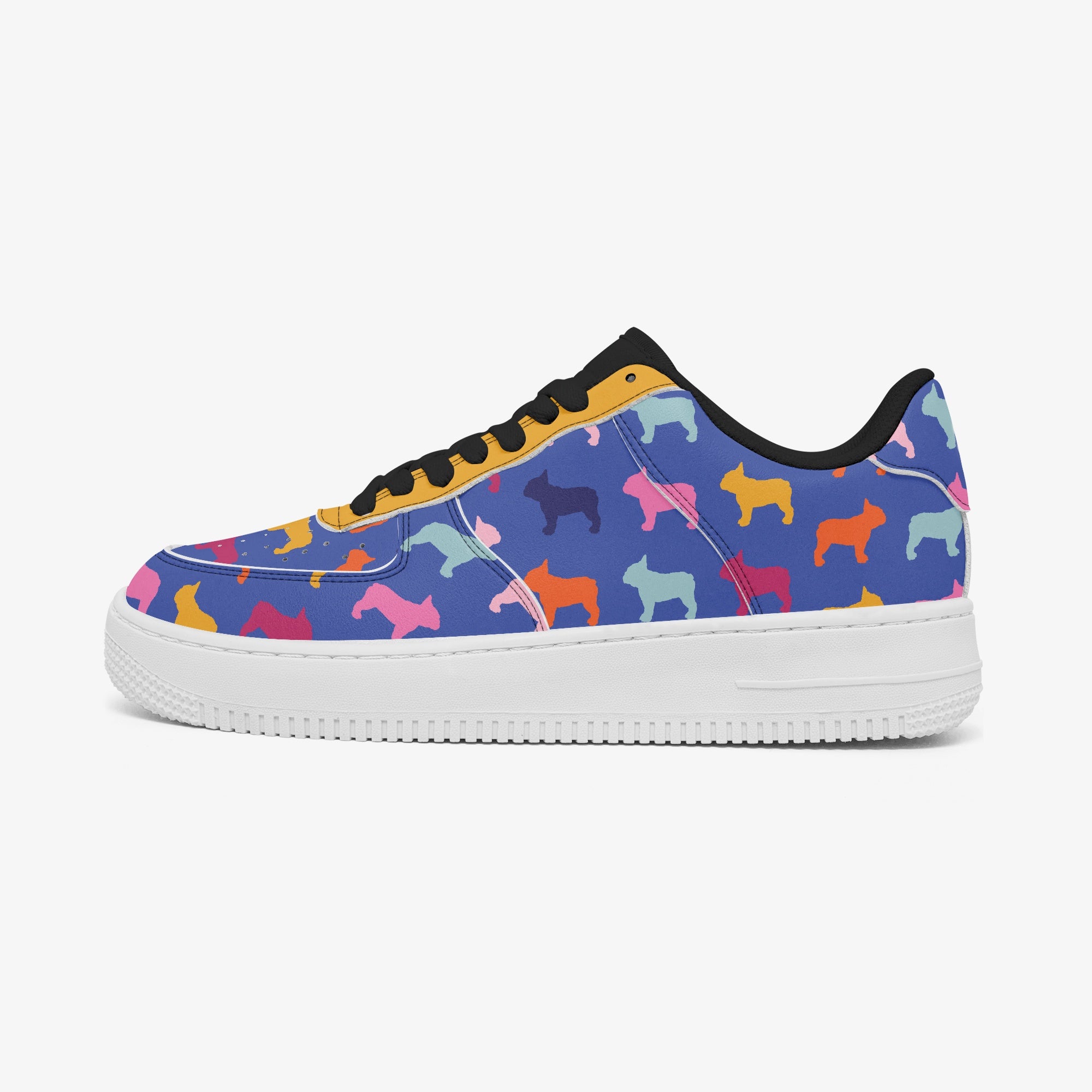 Frenchie Leather Canvas Sneakers for Frenchie Enthusiasts-fadou