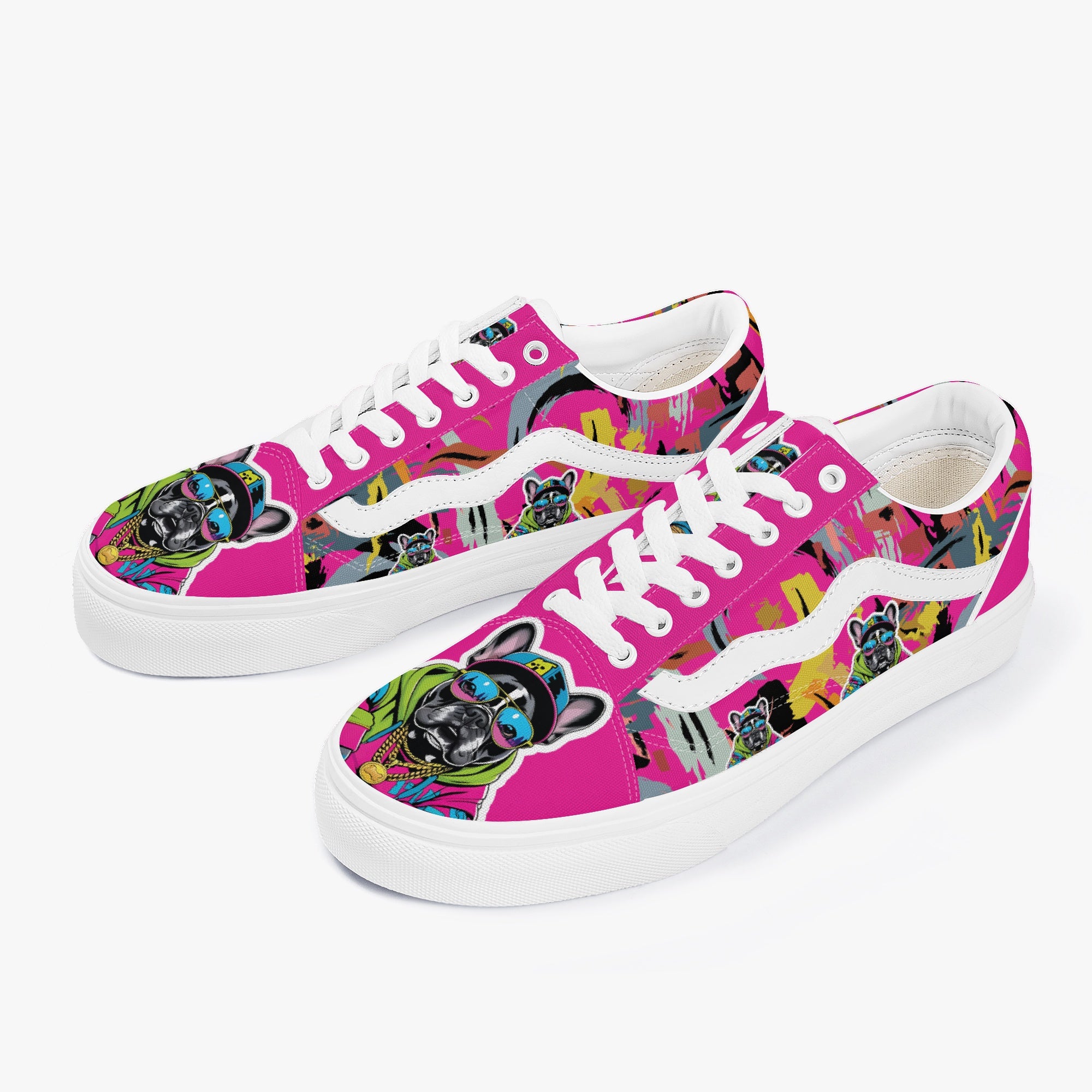 French Bulldog Trendy Canvas Sneakers for Dog Moms & Dads-fadou