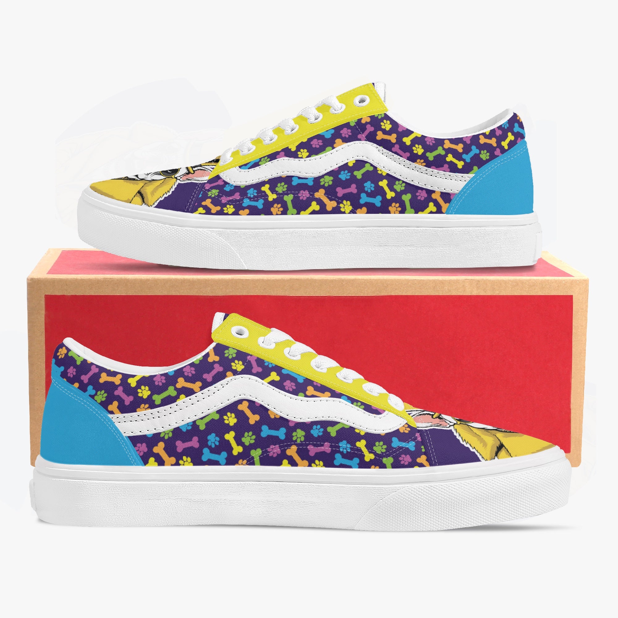 French Bulldog Trendy High-Top Shoes for Frenchie Enthusiasts-fadou