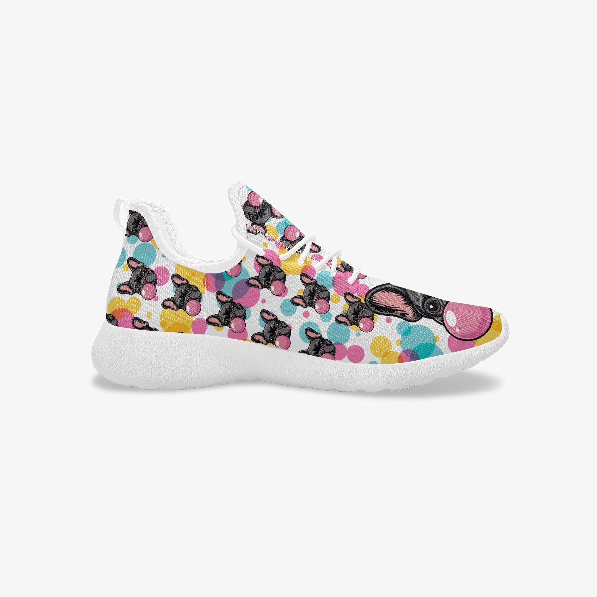 French Bulldog Denim Classic Sneakers for Frenchie Fans-fadou