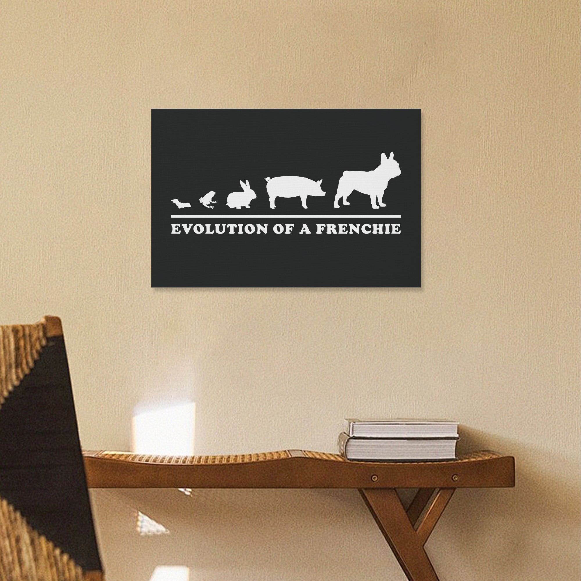 French Bulldog Adorable Canvas Wall Art for Frenchie Fans-fadou