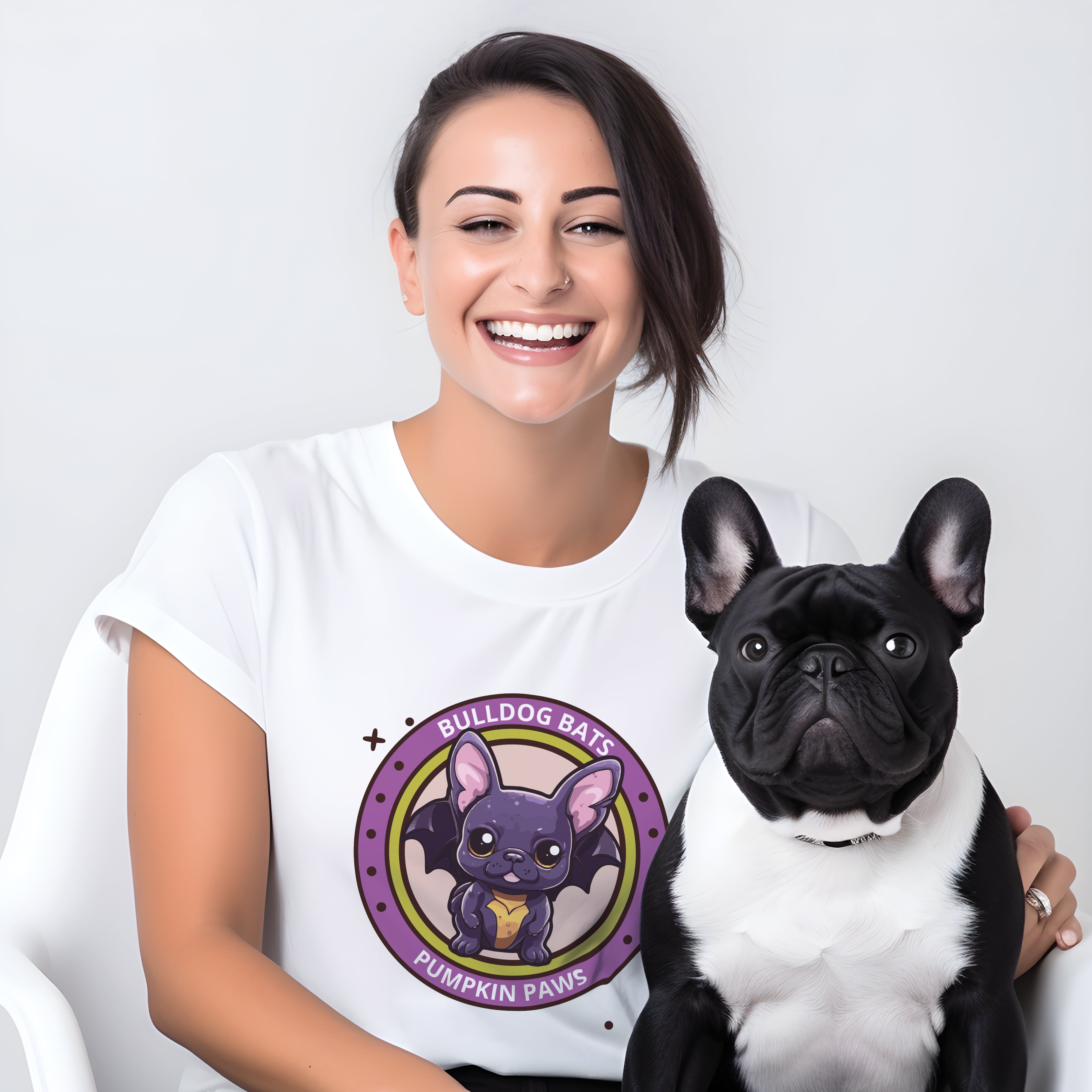 French Bulldog Halloween Cotton T-Shirt for Dog Moms & Dads-fadou
