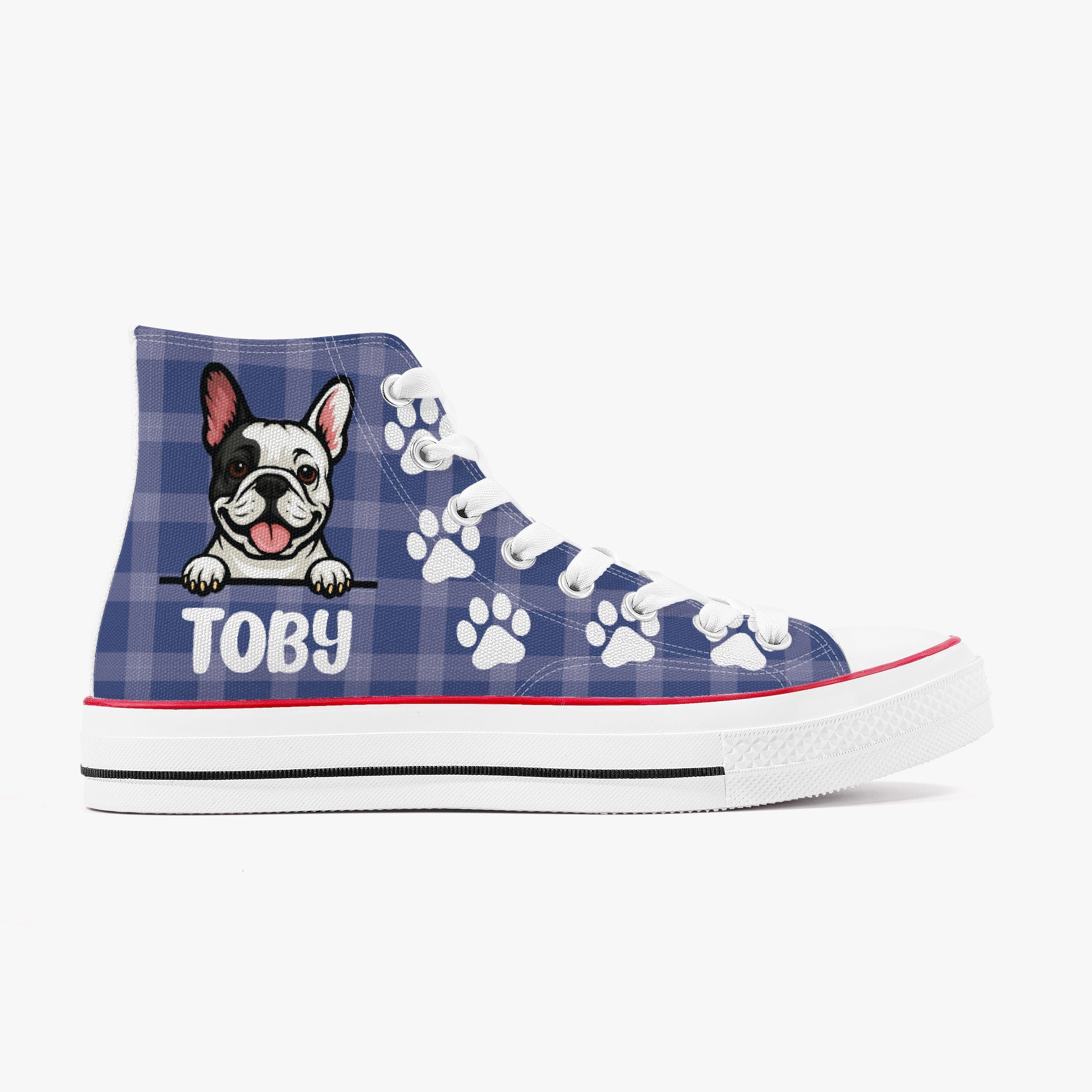 French Bulldog Personalized Canvas Sneakers for Dog Park Days-fadou