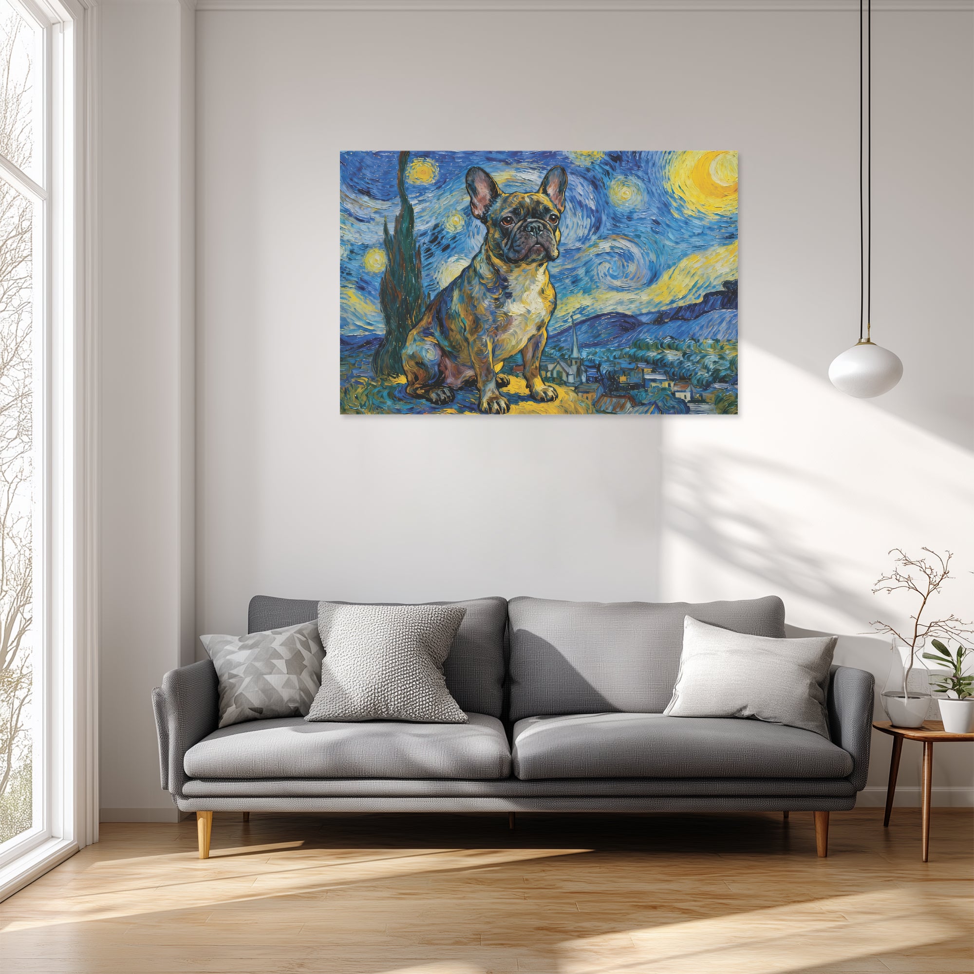 Tulip Adorable Canvas Wall Art for Frenchie Enthusiasts-fadou
