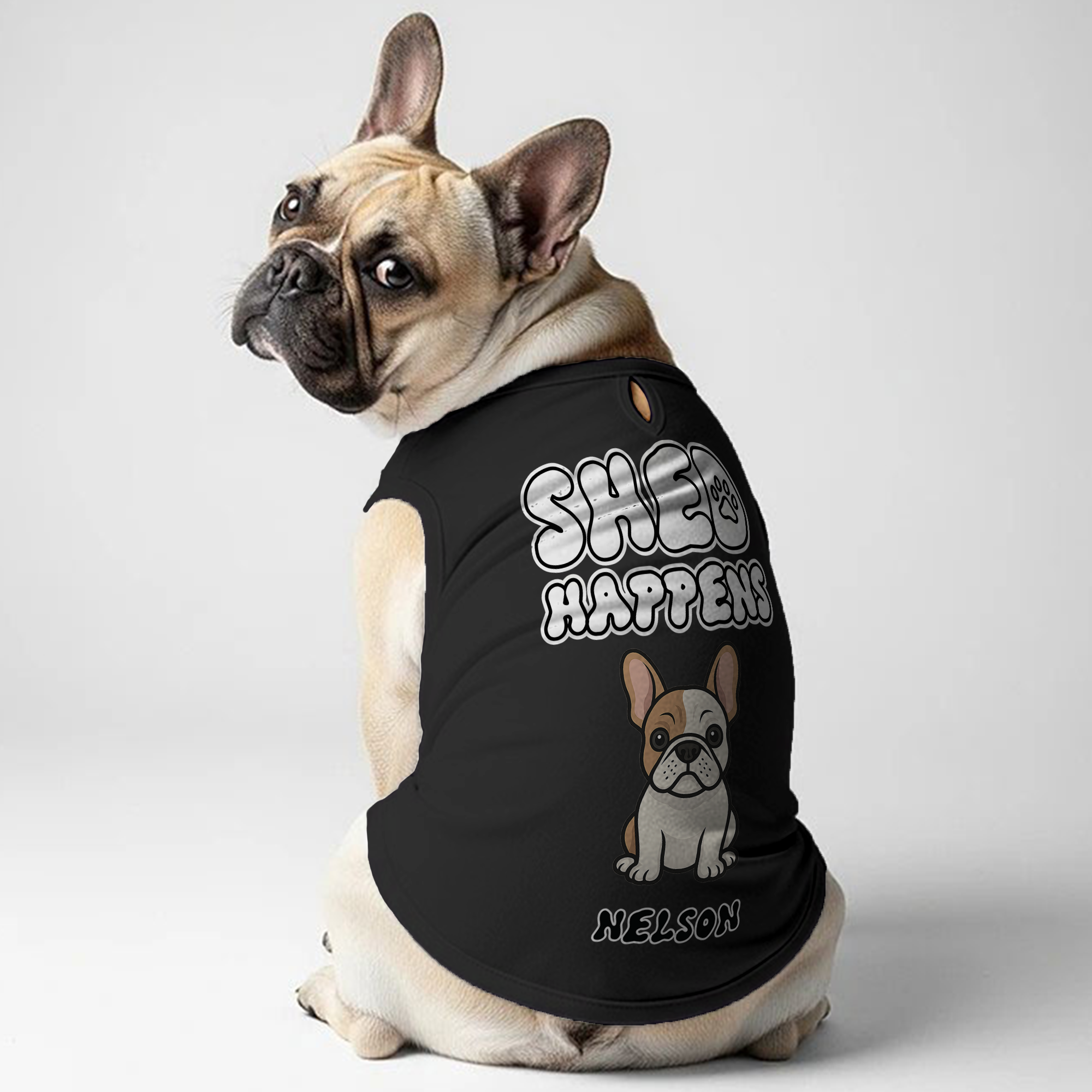 French Bulldog Personalized Cotton T-Shirt for Pet Parents-fadou