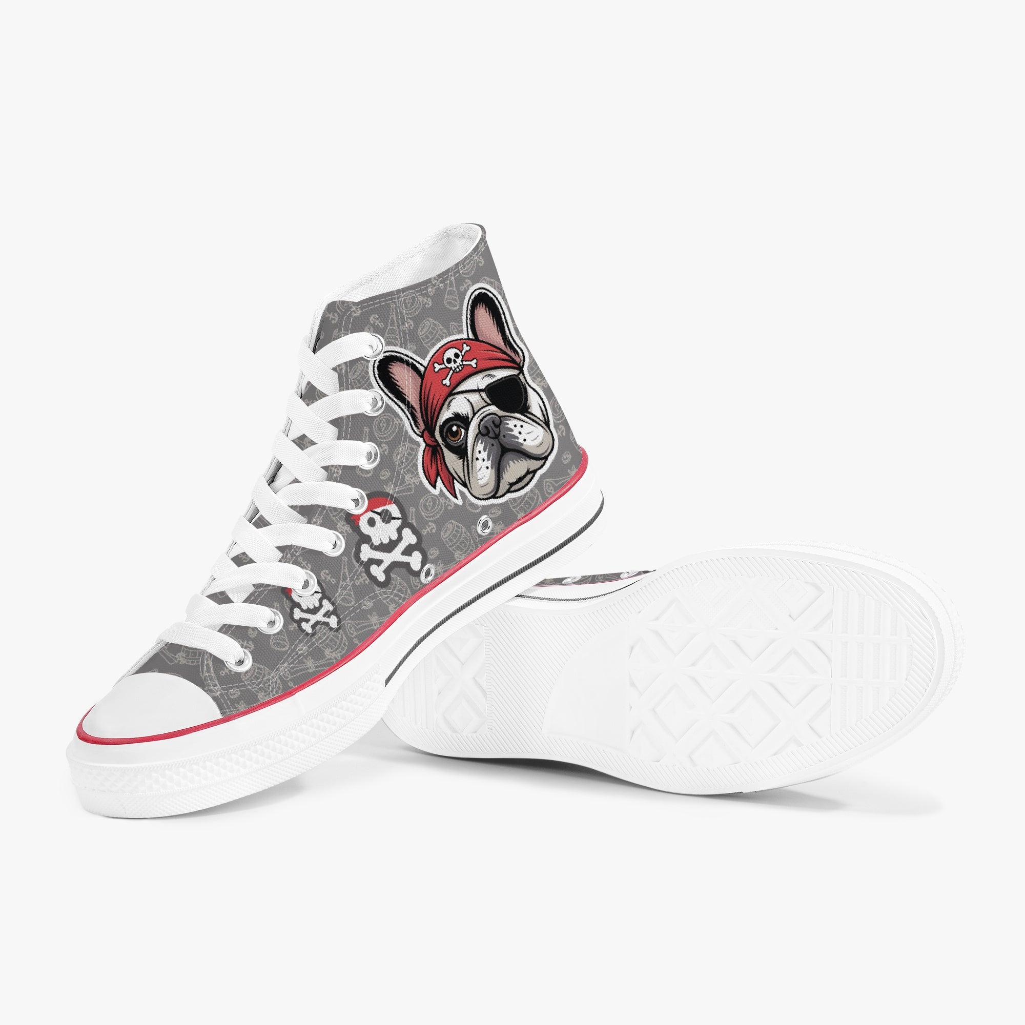 French Bulldog High-Top Casual Footwear for Dog Park Days-fadou