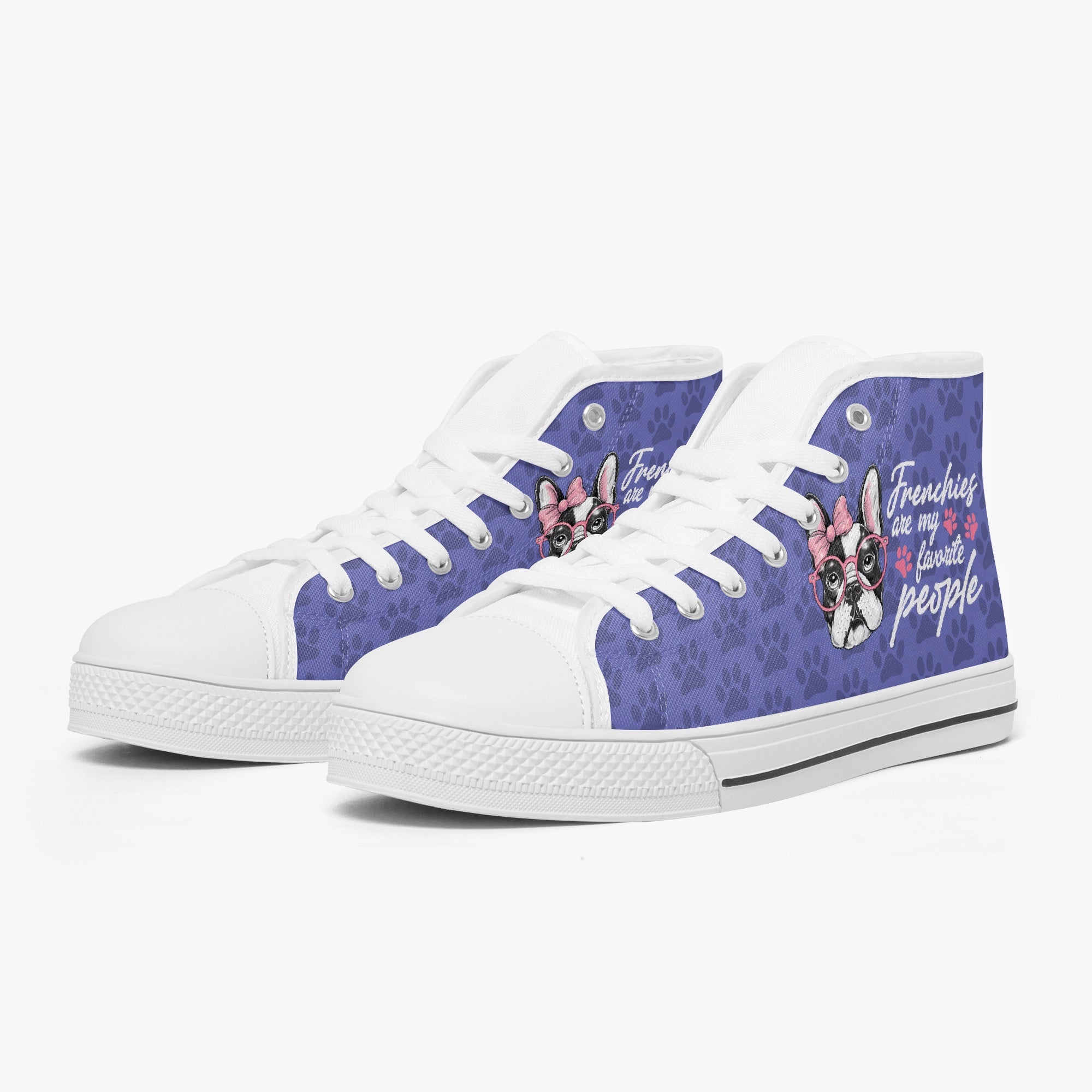 French Bulldog Classic High-Top Shoes for Dog Moms & Dads-fadou
