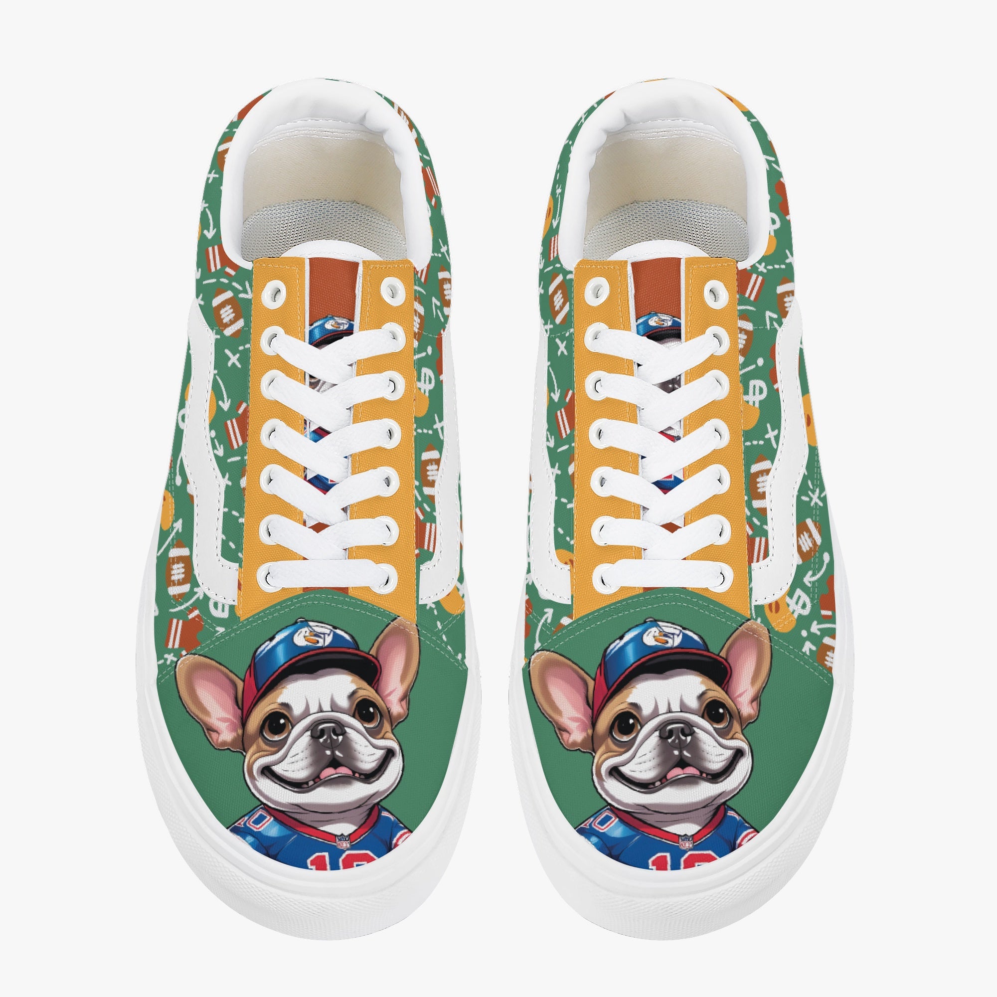 French Bulldog Trendy Canvas Sneakers for Frenchie Fans-fadou