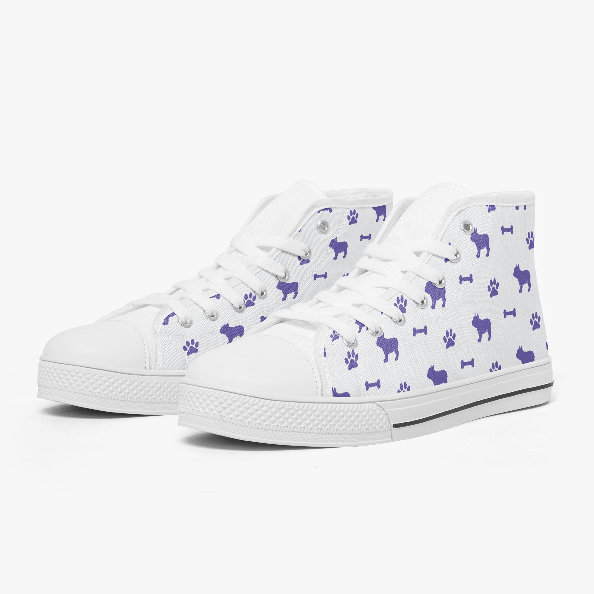 French Bulldog High-Top High-Top Shoes for Everyday Wear-fadou