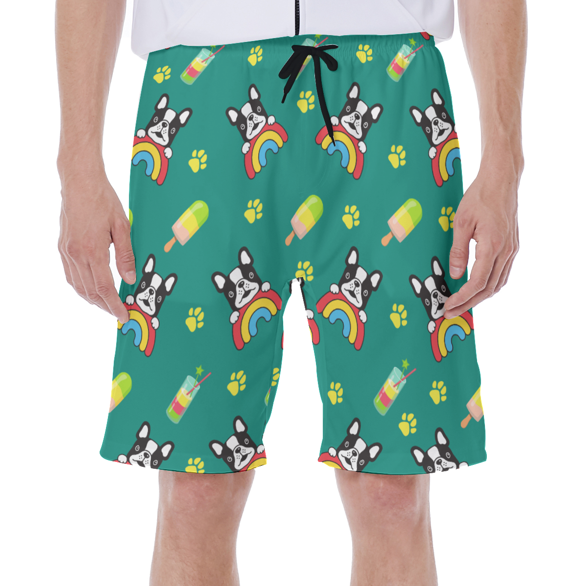 OSCAR - Men's Beach Shorts for Frenchie Fans Everywhere-fadou