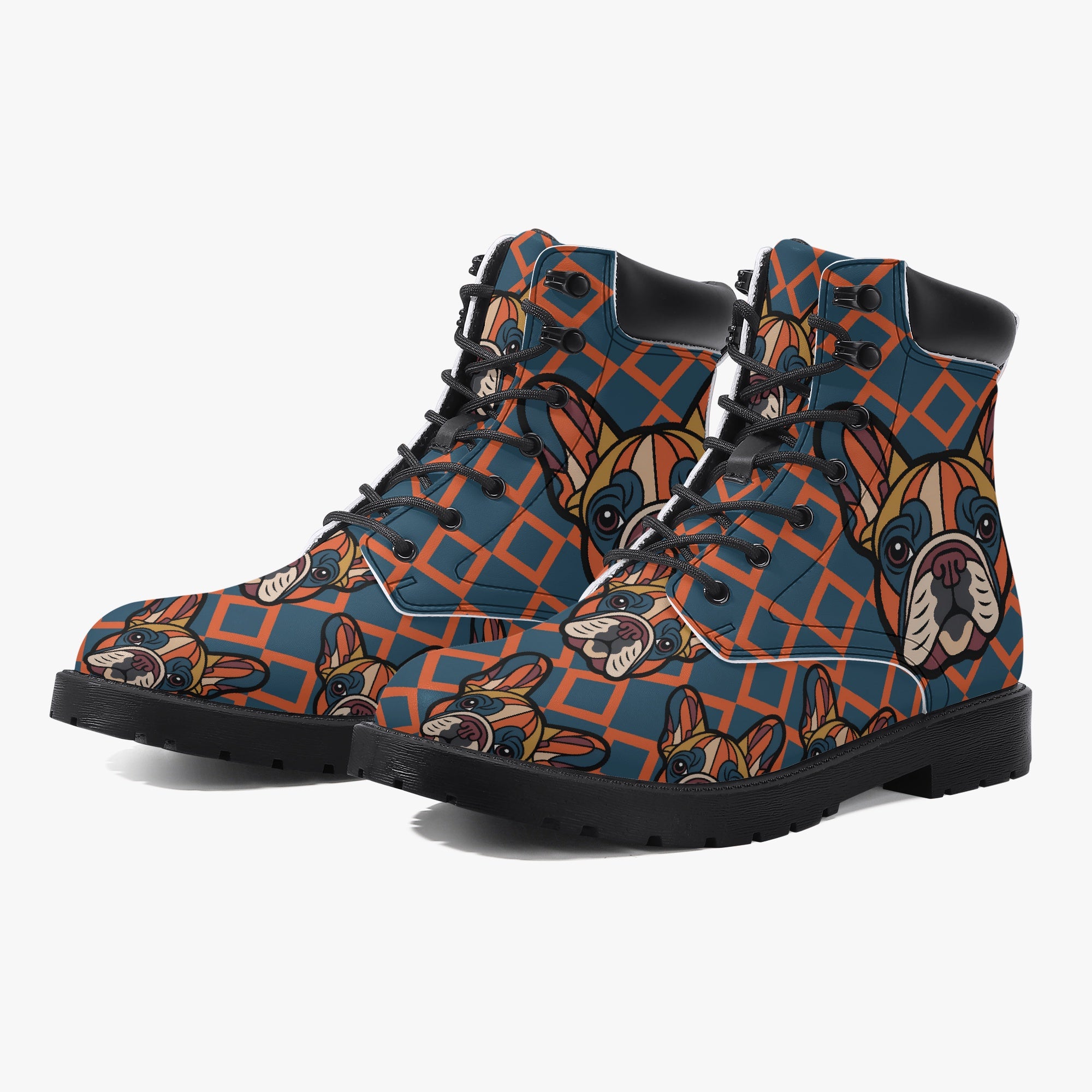 French Bulldog Casual Ankle Booties for Frenchie Enthusiasts-fadou