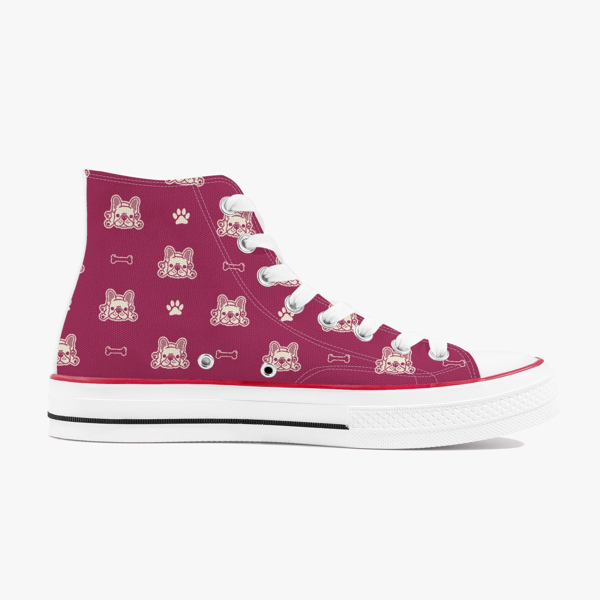 French Bulldog High-Top Casual Footwear for Bulldog Owners-fadou