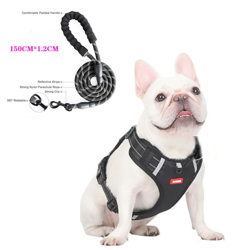 Frenchie Adjustable No-Pull Vest for Brachycephalic Dogs-fadou