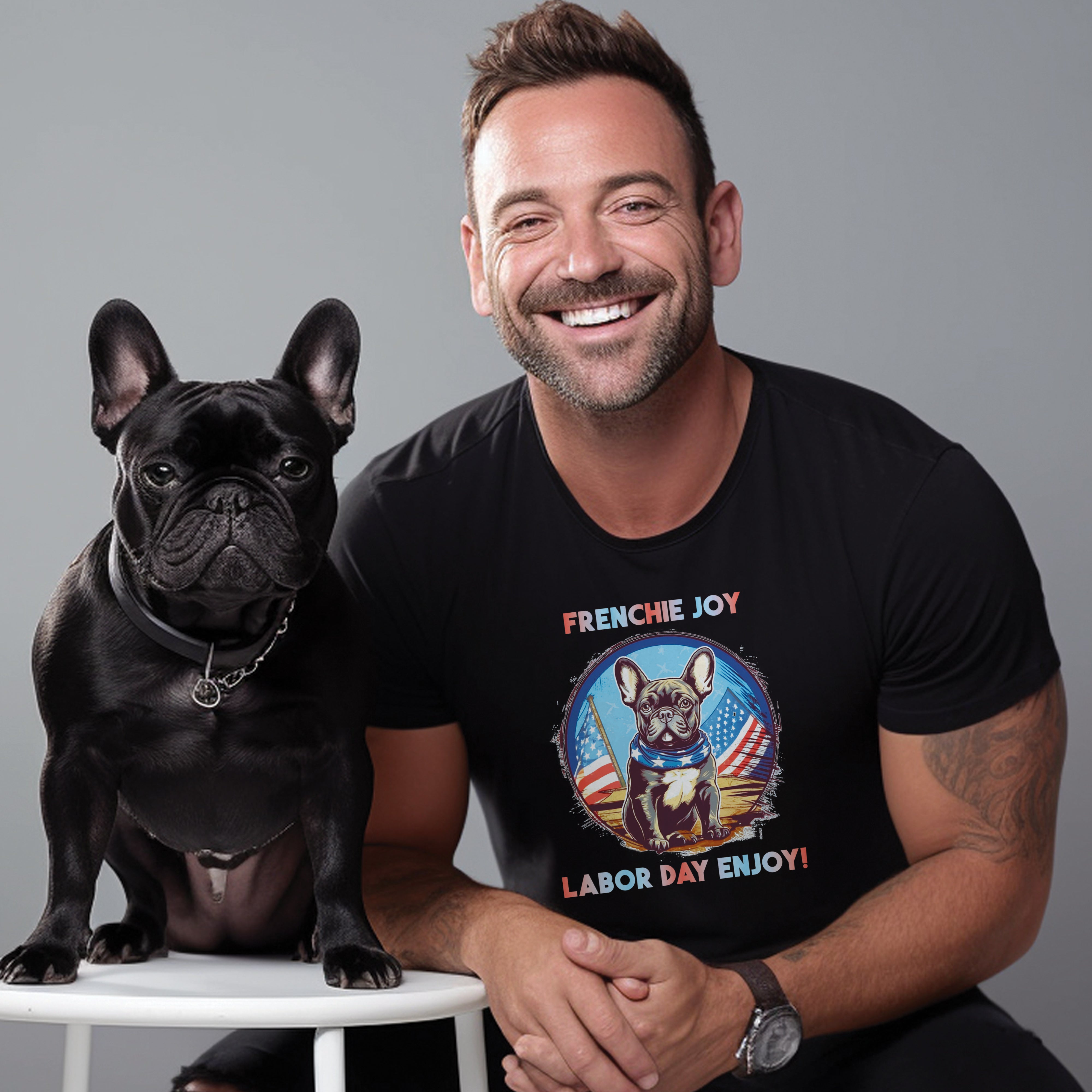 Lively French Bulldog Cotton T-Shirt for Dog Moms & Dads-fadou